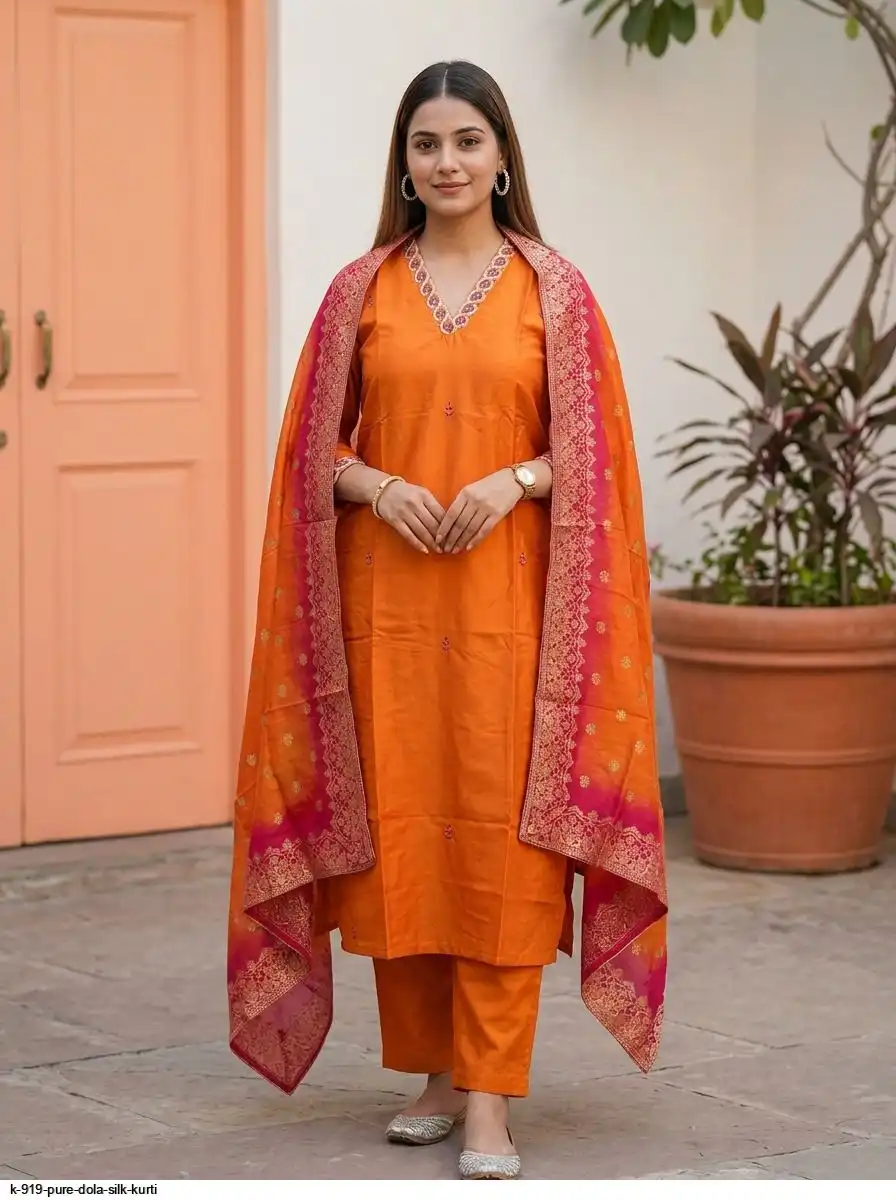 K 919 PURE DOLA SILK KURTI 8