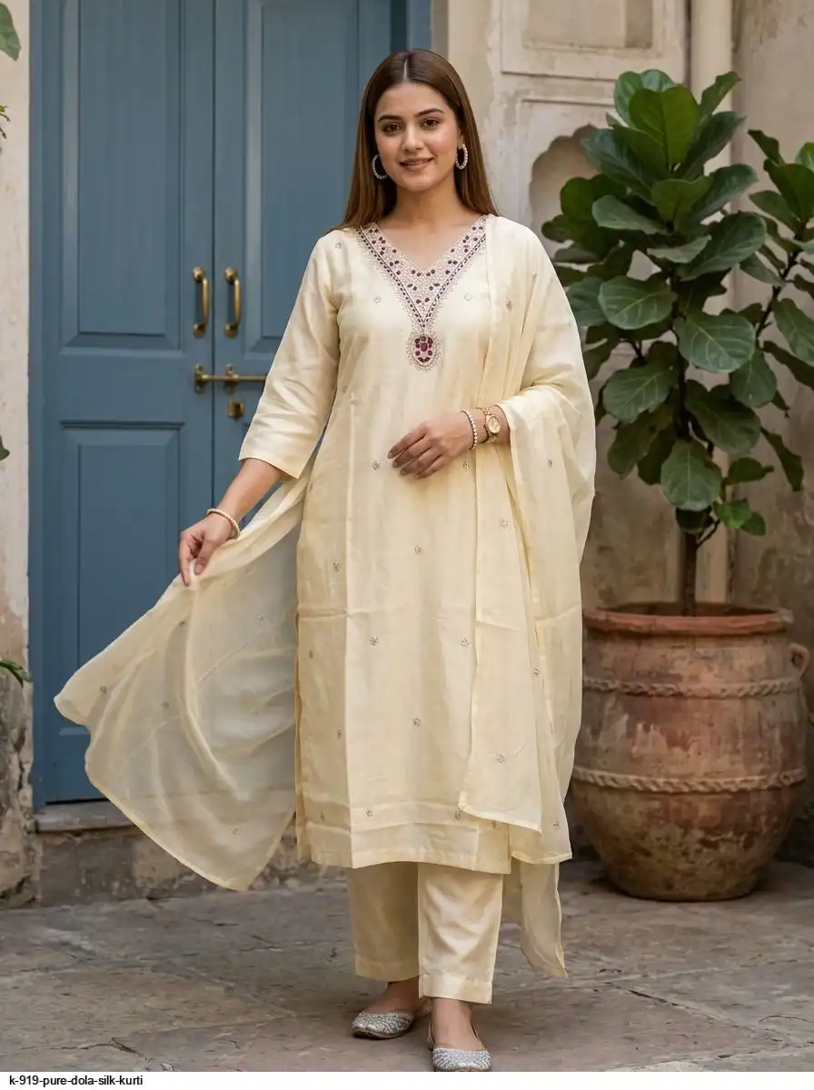 K 919 PURE DOLA SILK KURTI 11