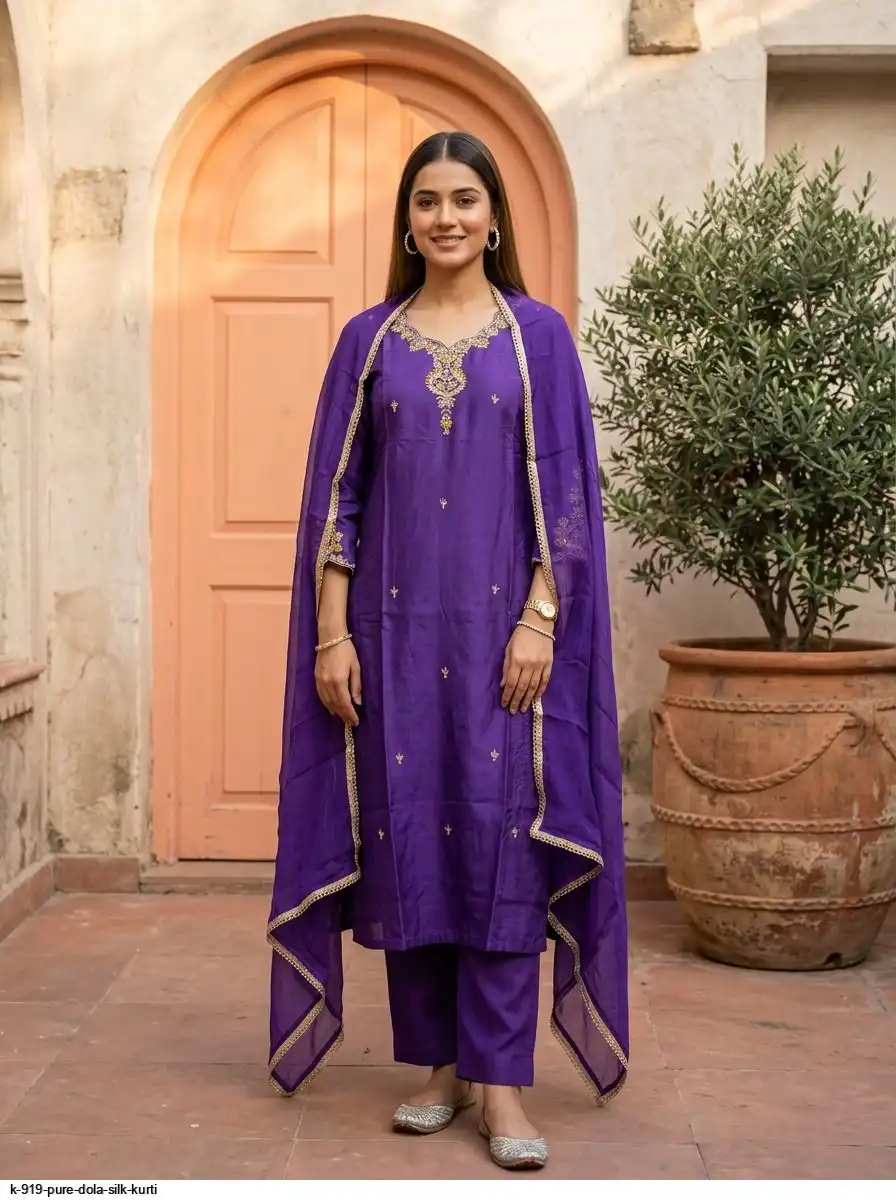 K 919 PURE DOLA SILK KURTI 9