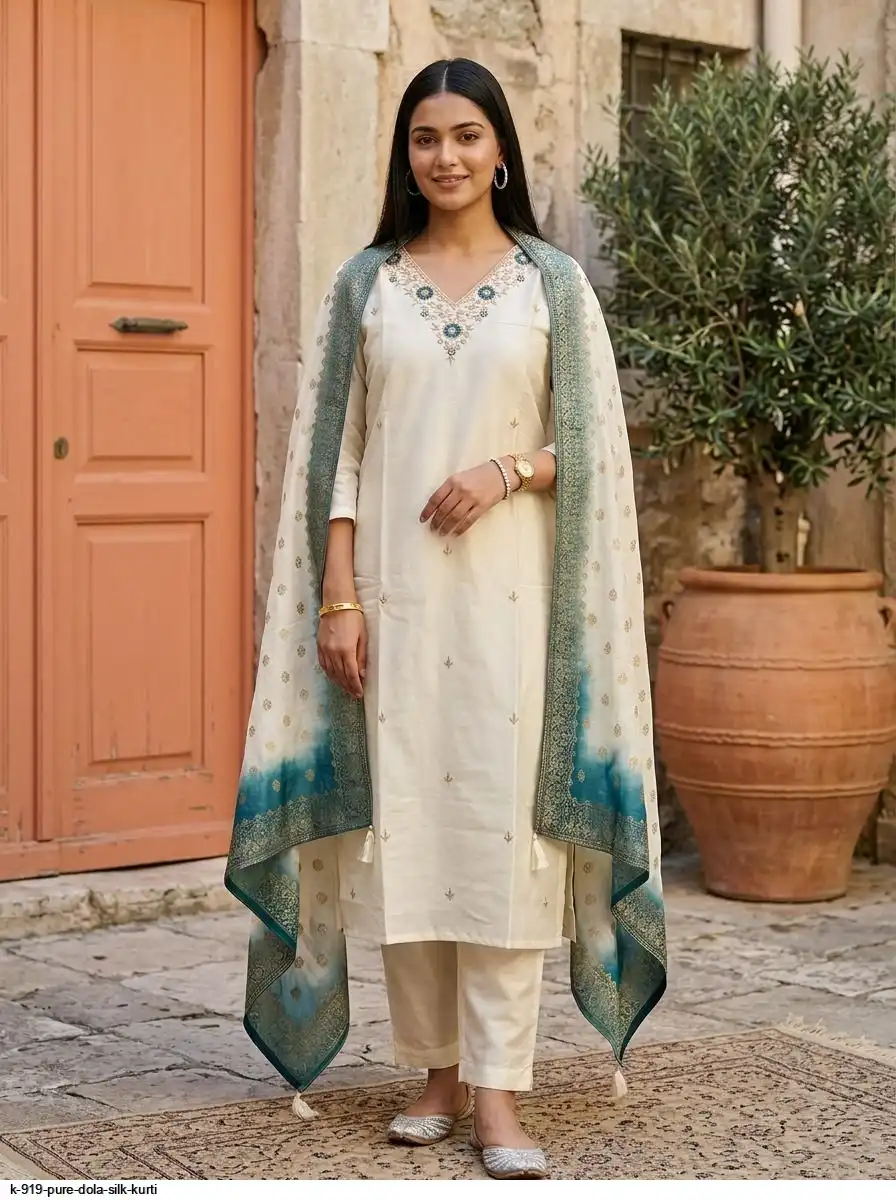 K 919 PURE DOLA SILK KURTI 10