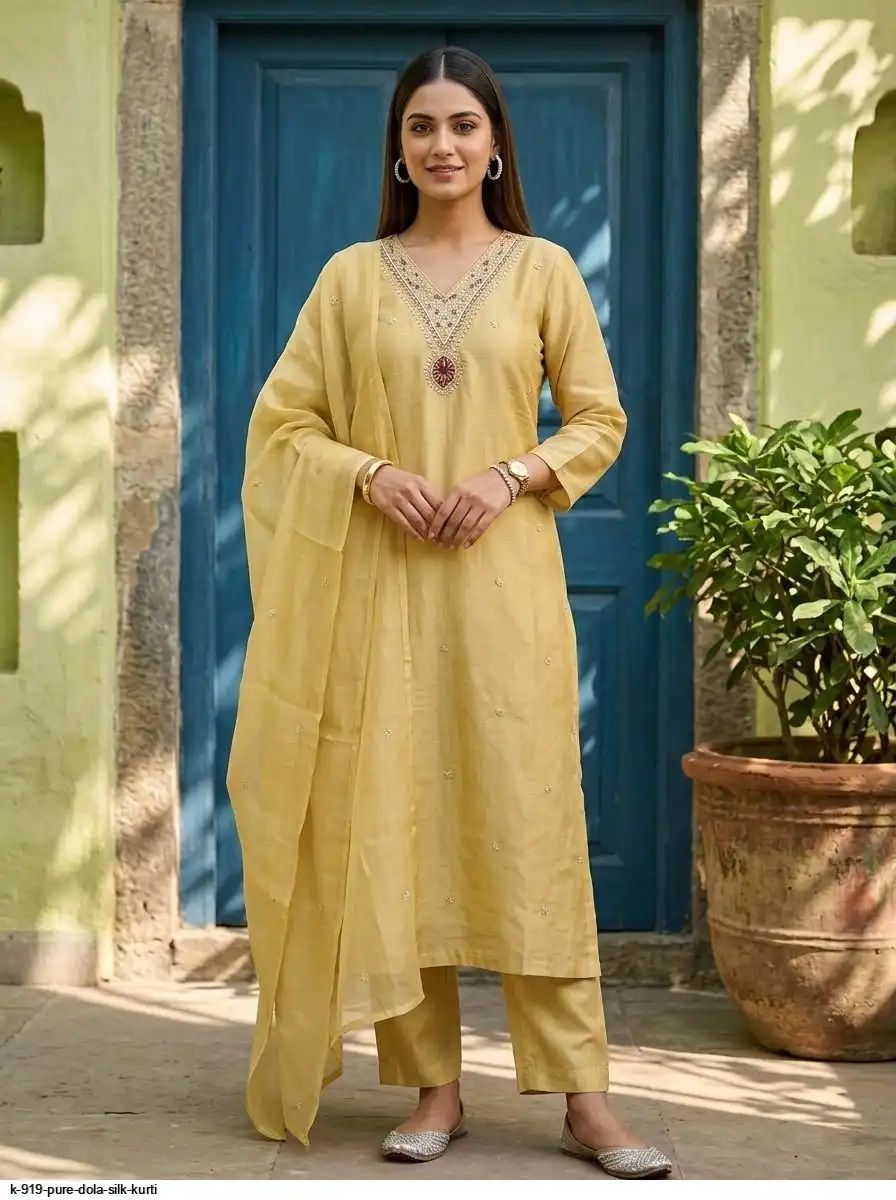 K 919 PURE DOLA SILK KURTI 12