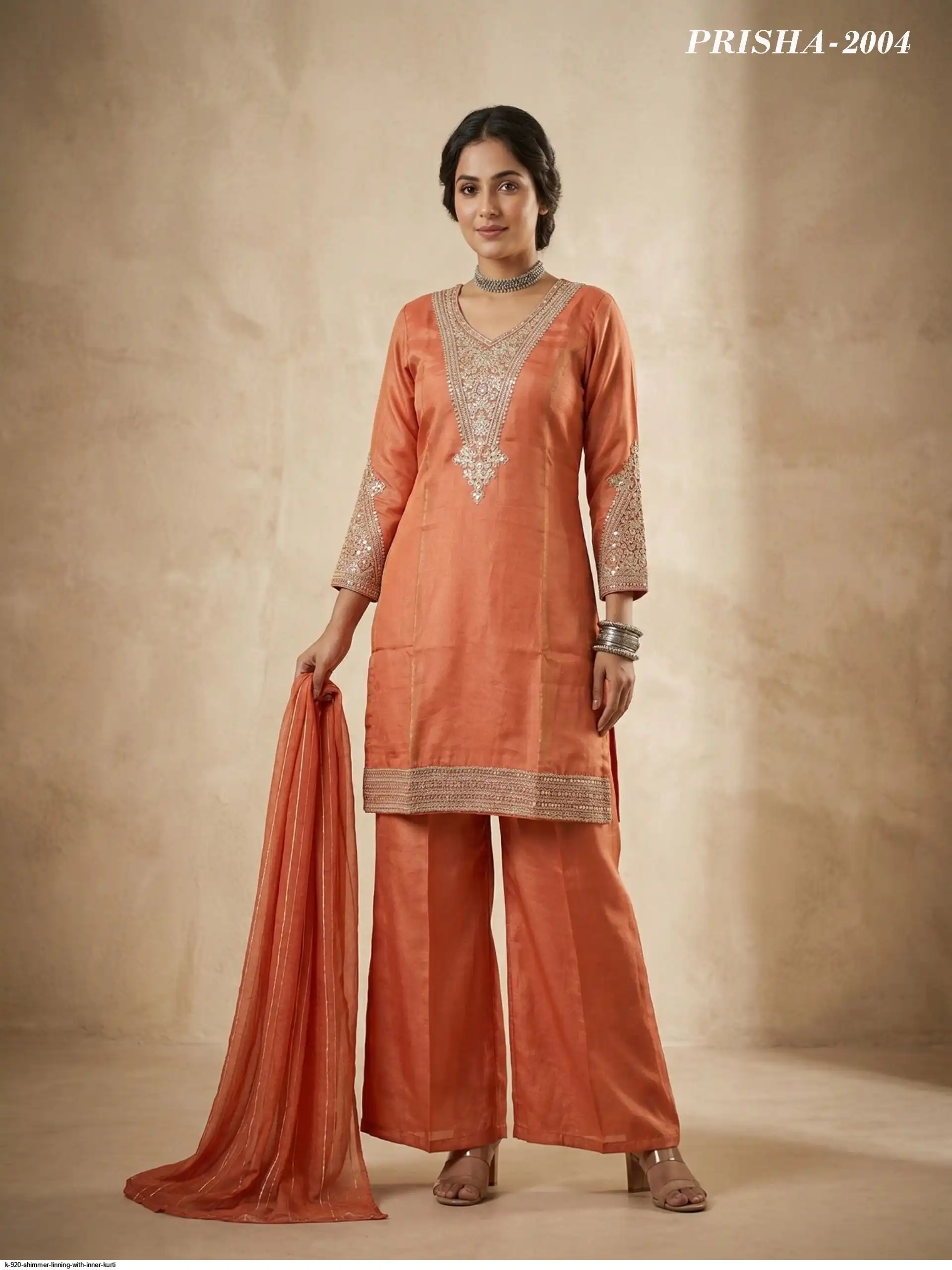 K 920 SHIMMER LINNING WITH INNER KURTI 6