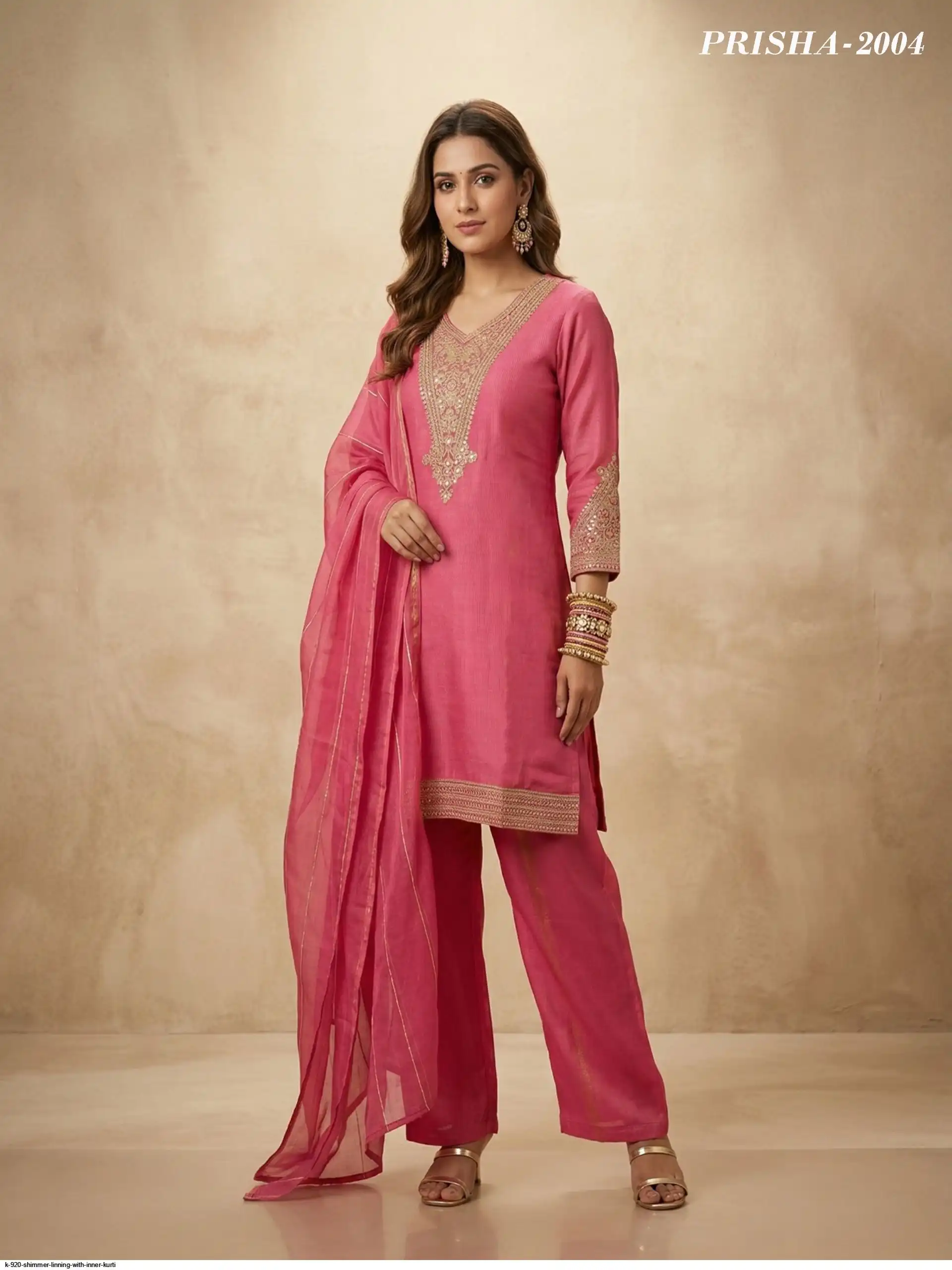 K 920 SHIMMER LINNING WITH INNER KURTI 5