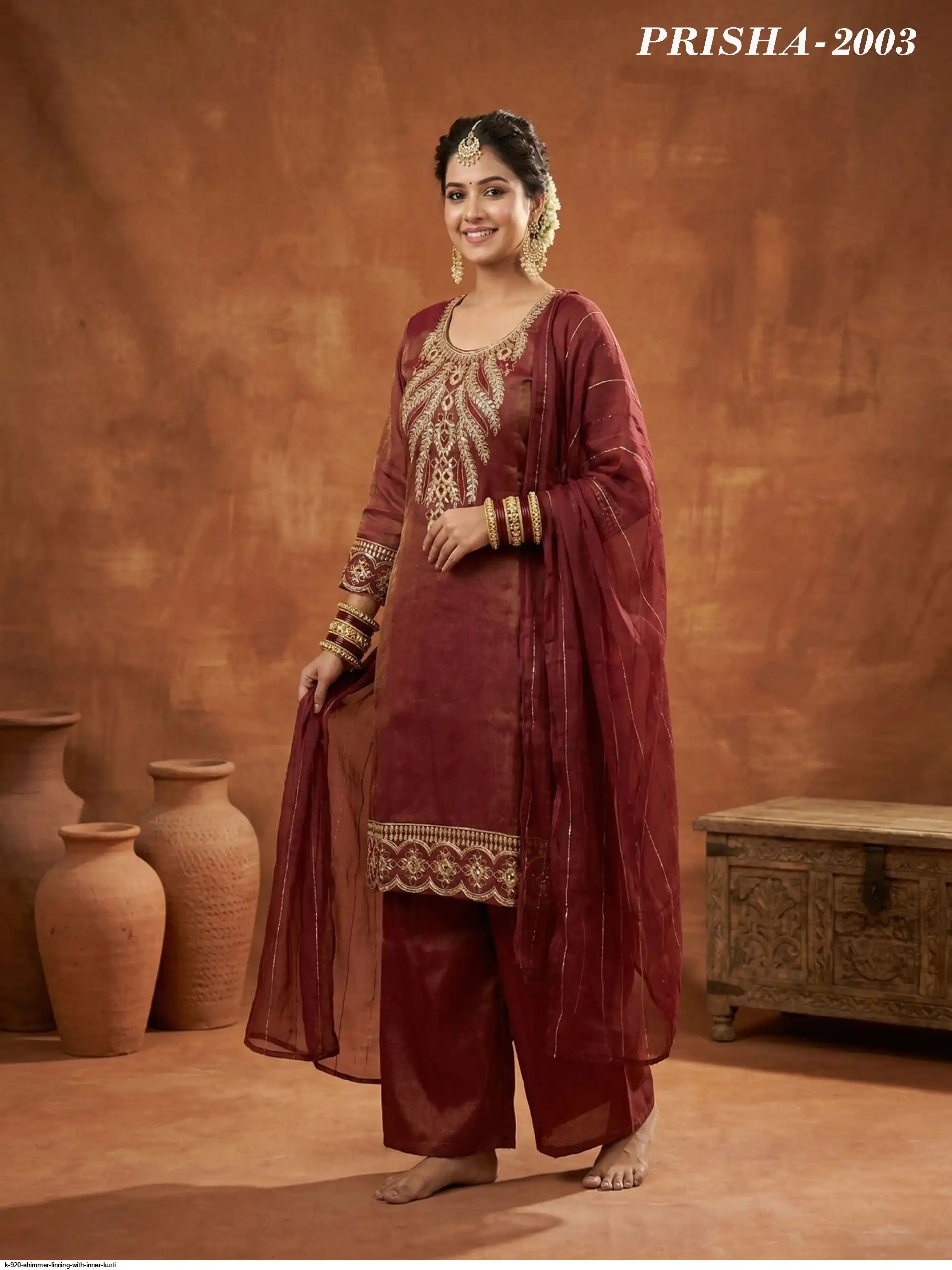 K 920 SHIMMER LINNING WITH INNER KURTI 7