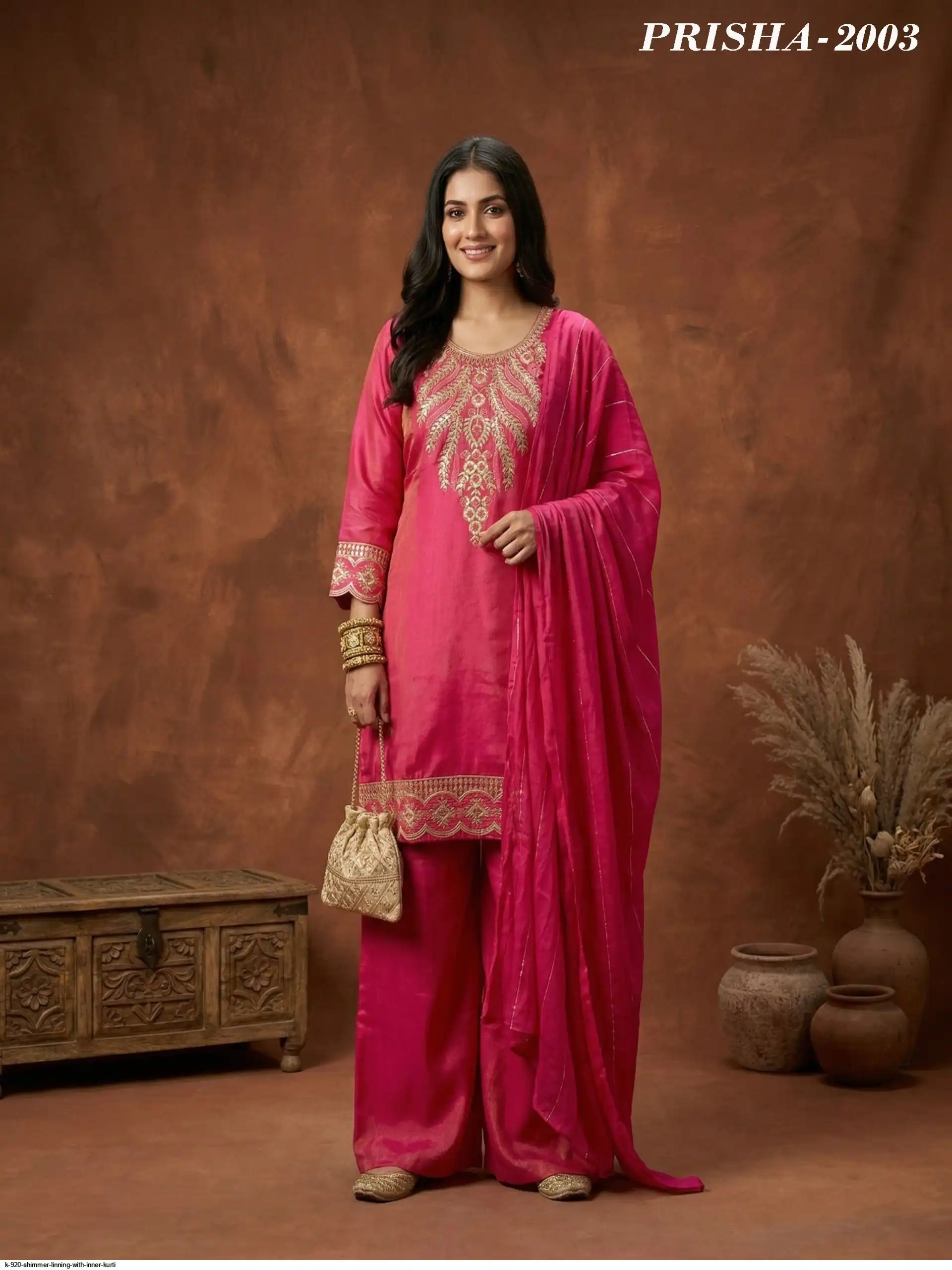 K 920 SHIMMER LINNING WITH INNER KURTI 10