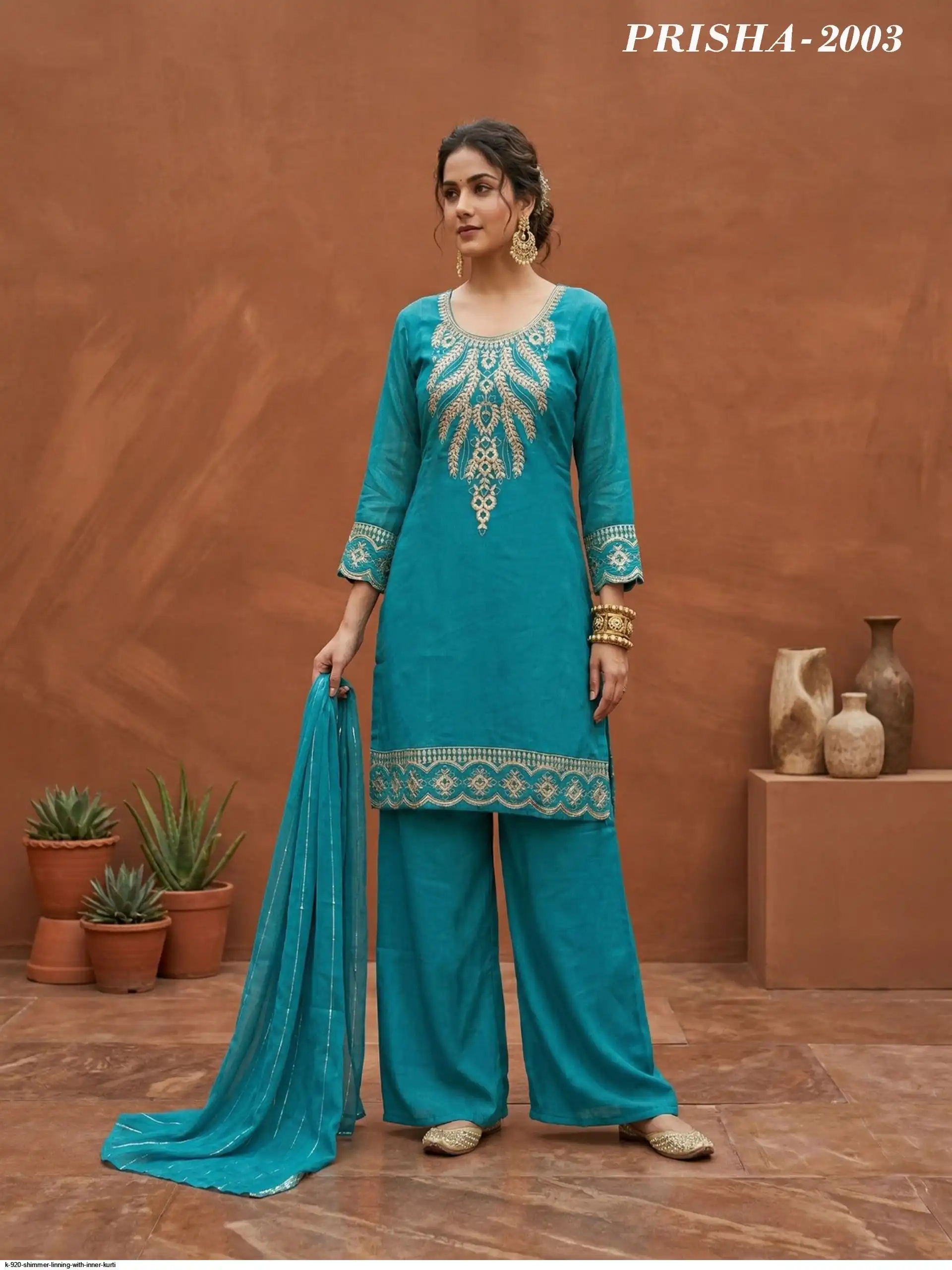K 920 SHIMMER LINNING WITH INNER KURTI 11