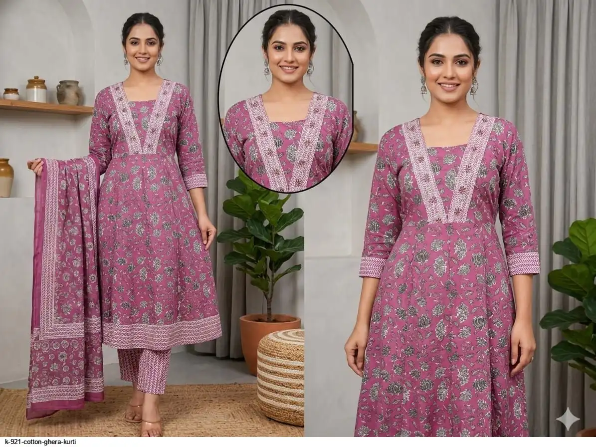 K 921 COTTON GHERA KURTI 4