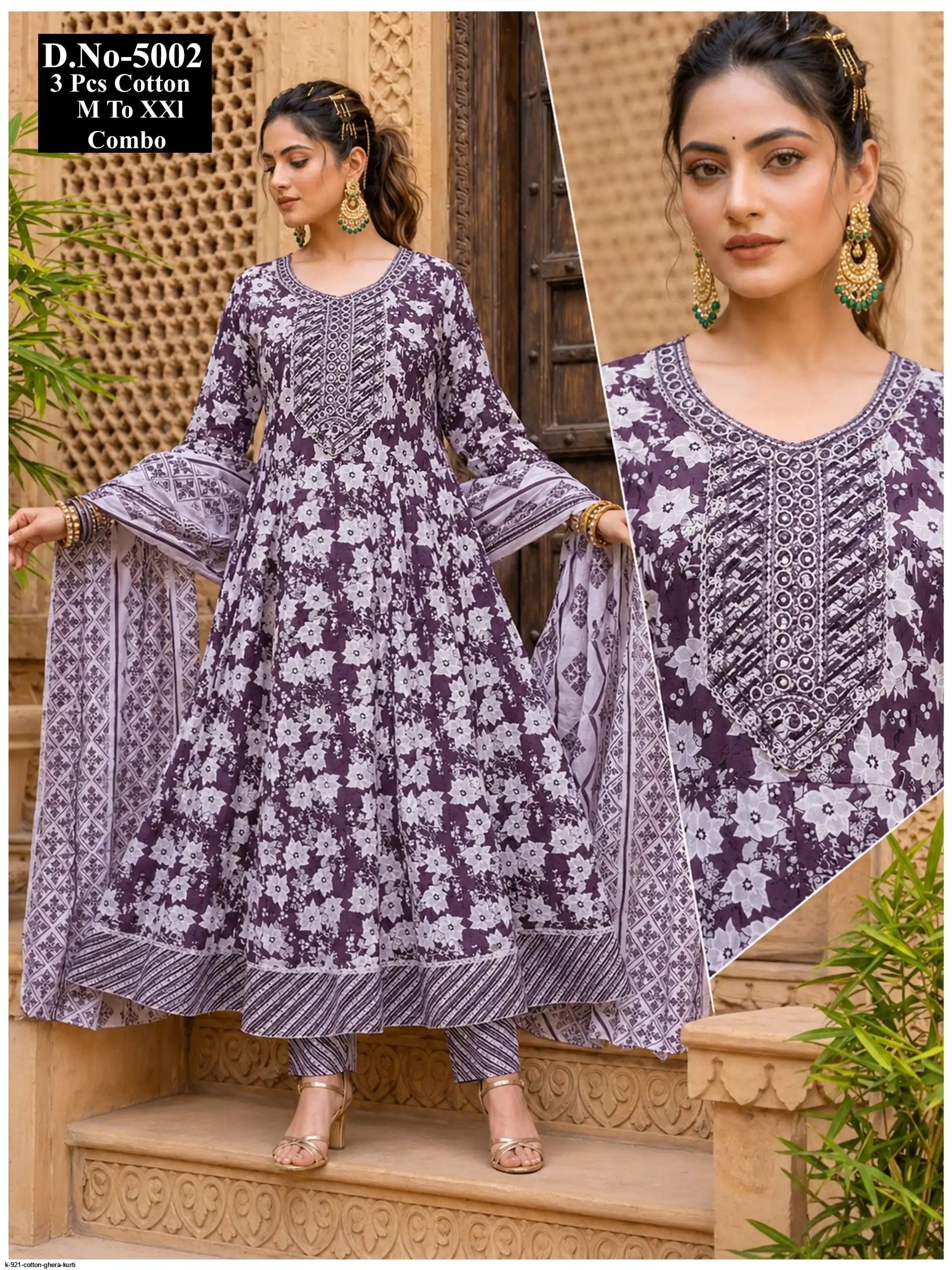 K 921 COTTON GHERA KURTI 5