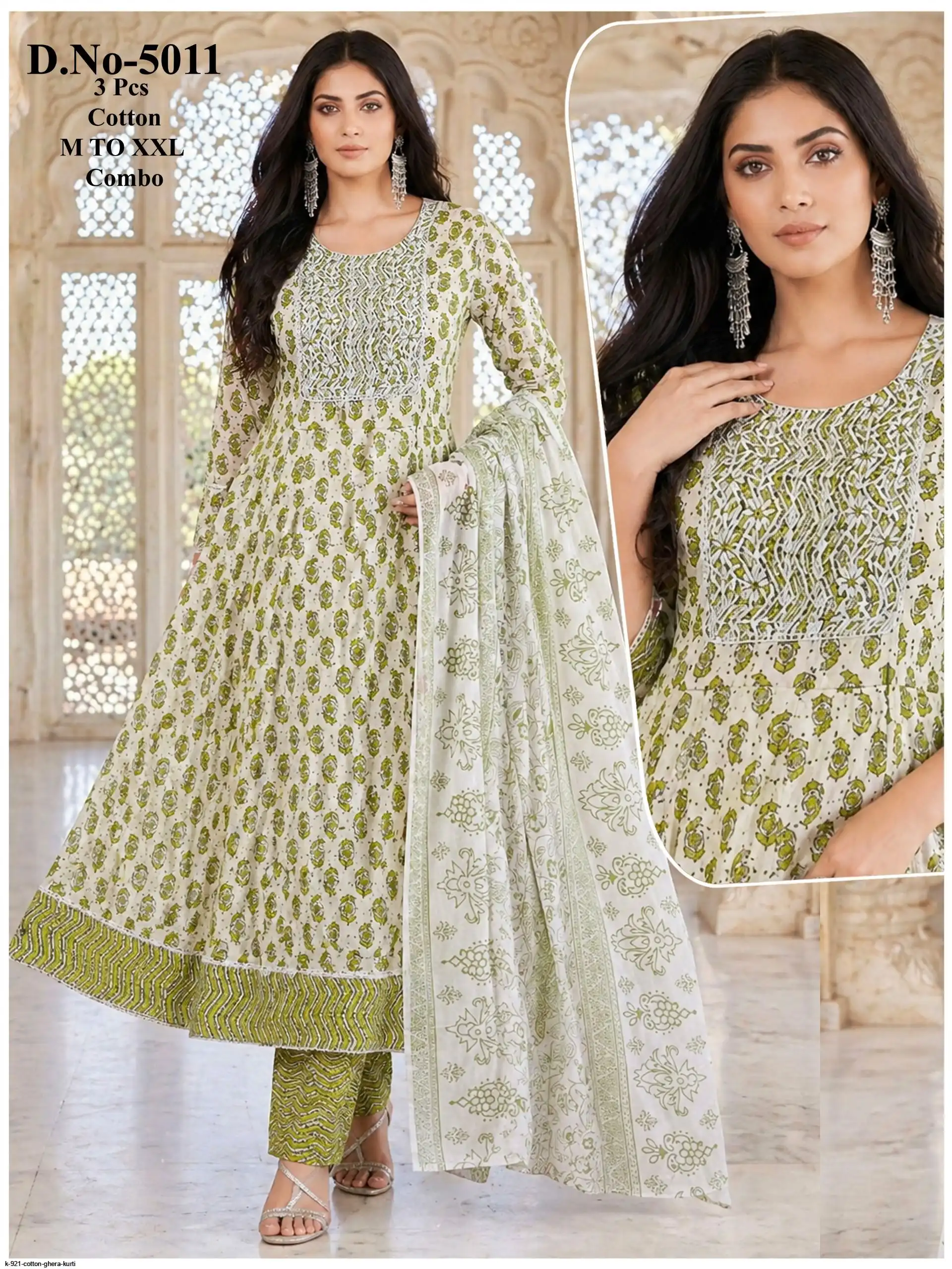 K 921 COTTON GHERA KURTI 16