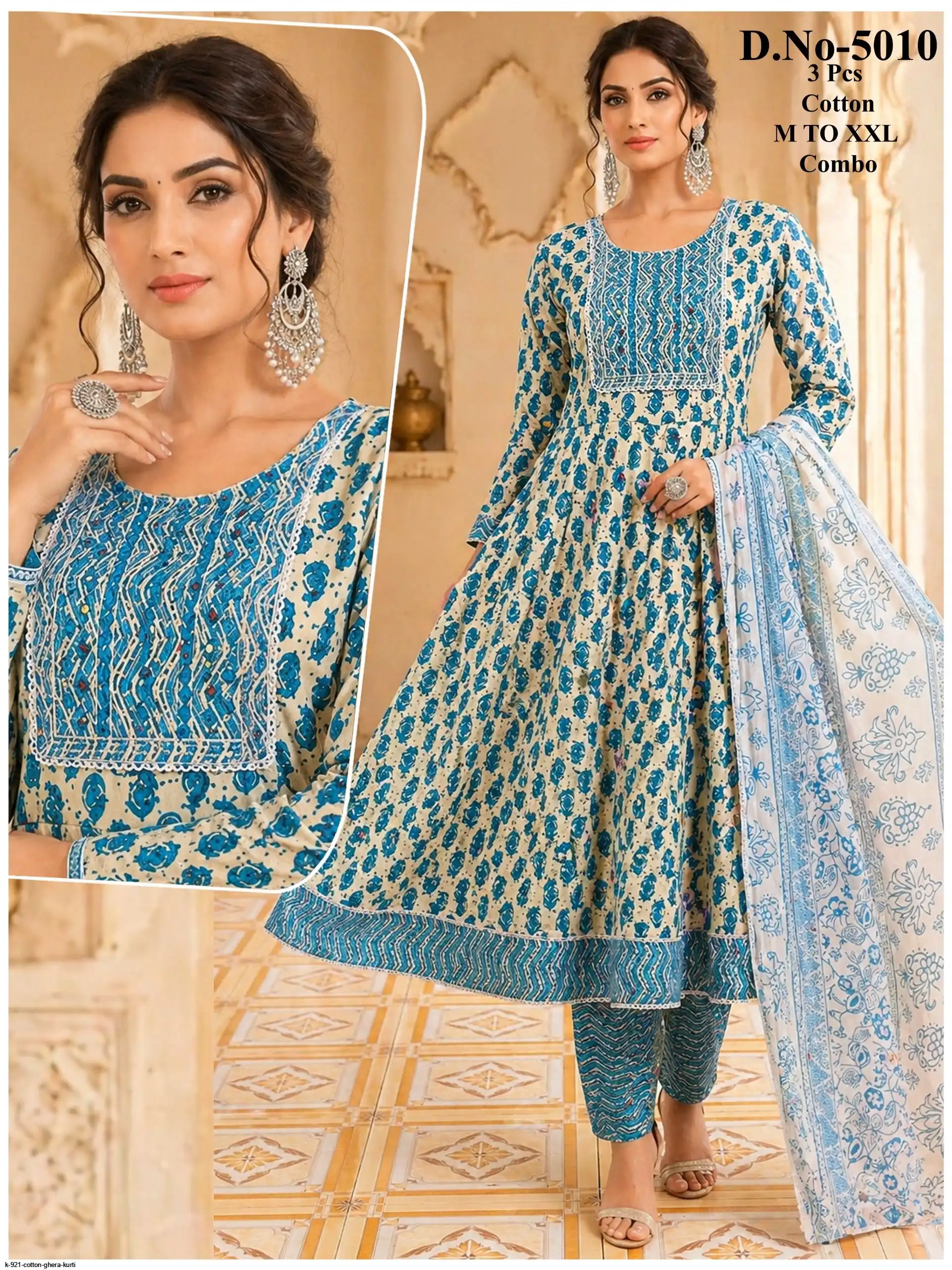 K 921 COTTON GHERA KURTI 15