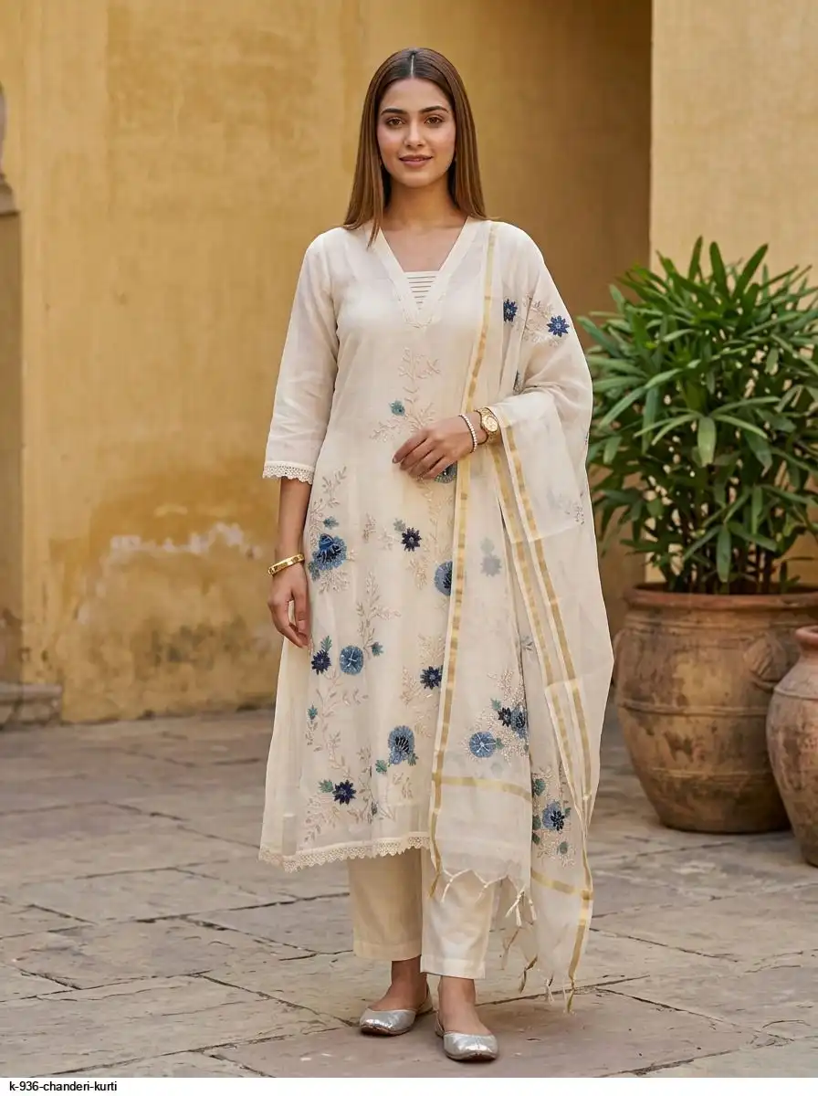 K 936 CHANDERI KURTI 2