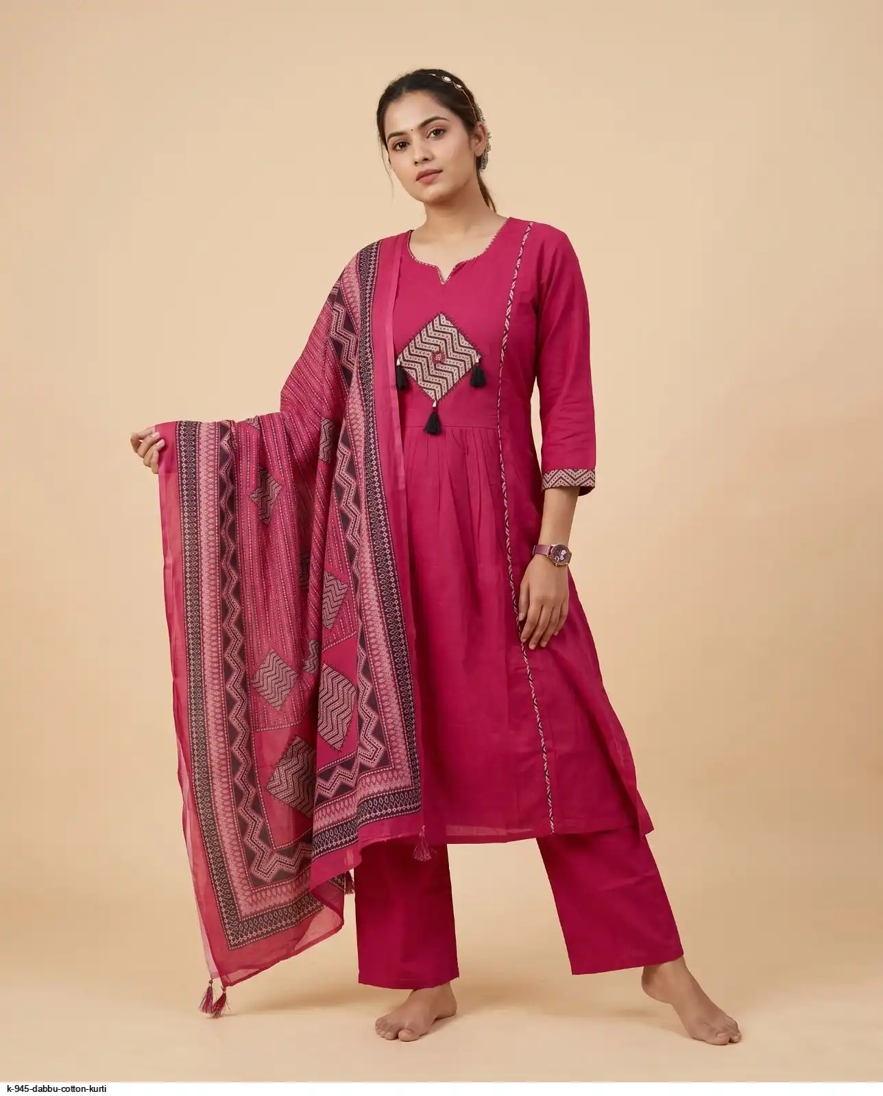 K 945 DABBU COTTON KURTI F