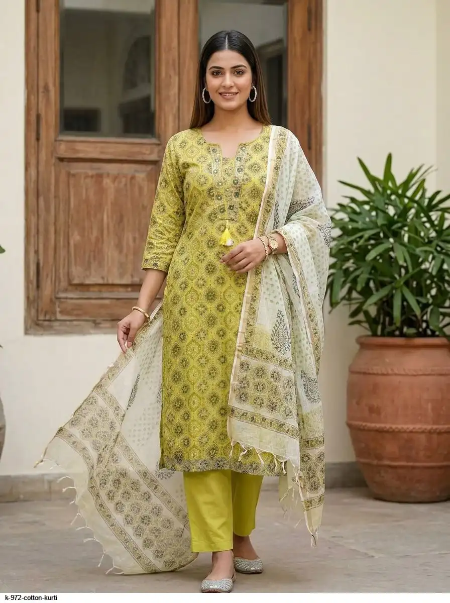 K 972 COTTON KURTI D