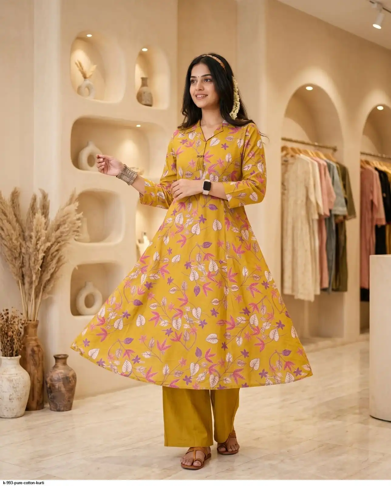 K 993 PURE COTTON KURTI C