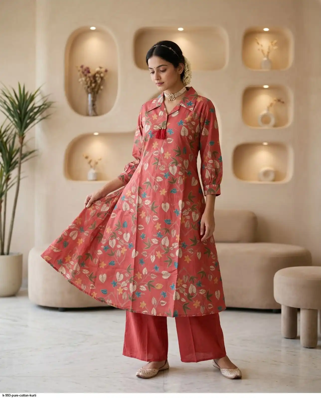 K 993 PURE COTTON KURTI D
