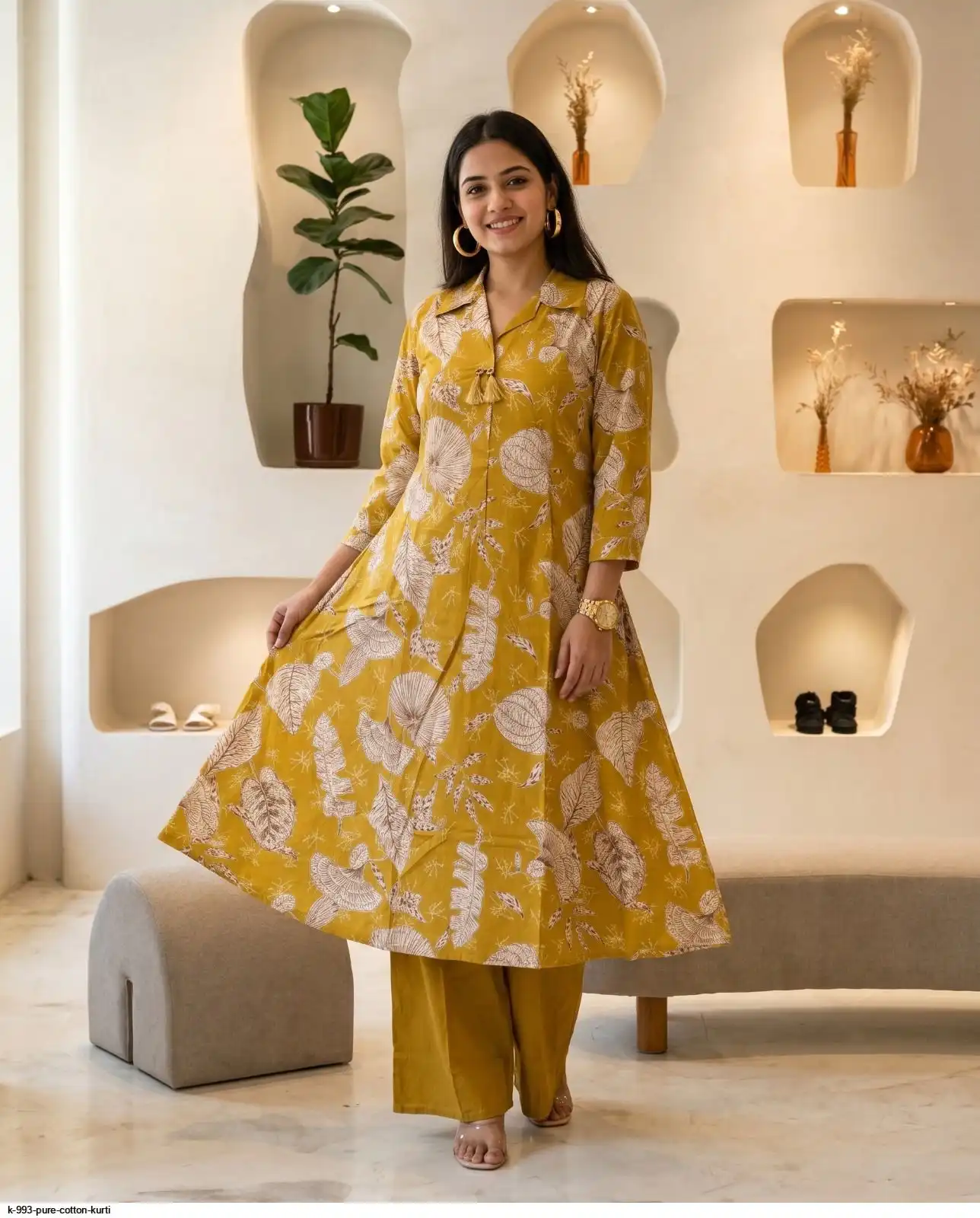 K 993 PURE COTTON KURTI G