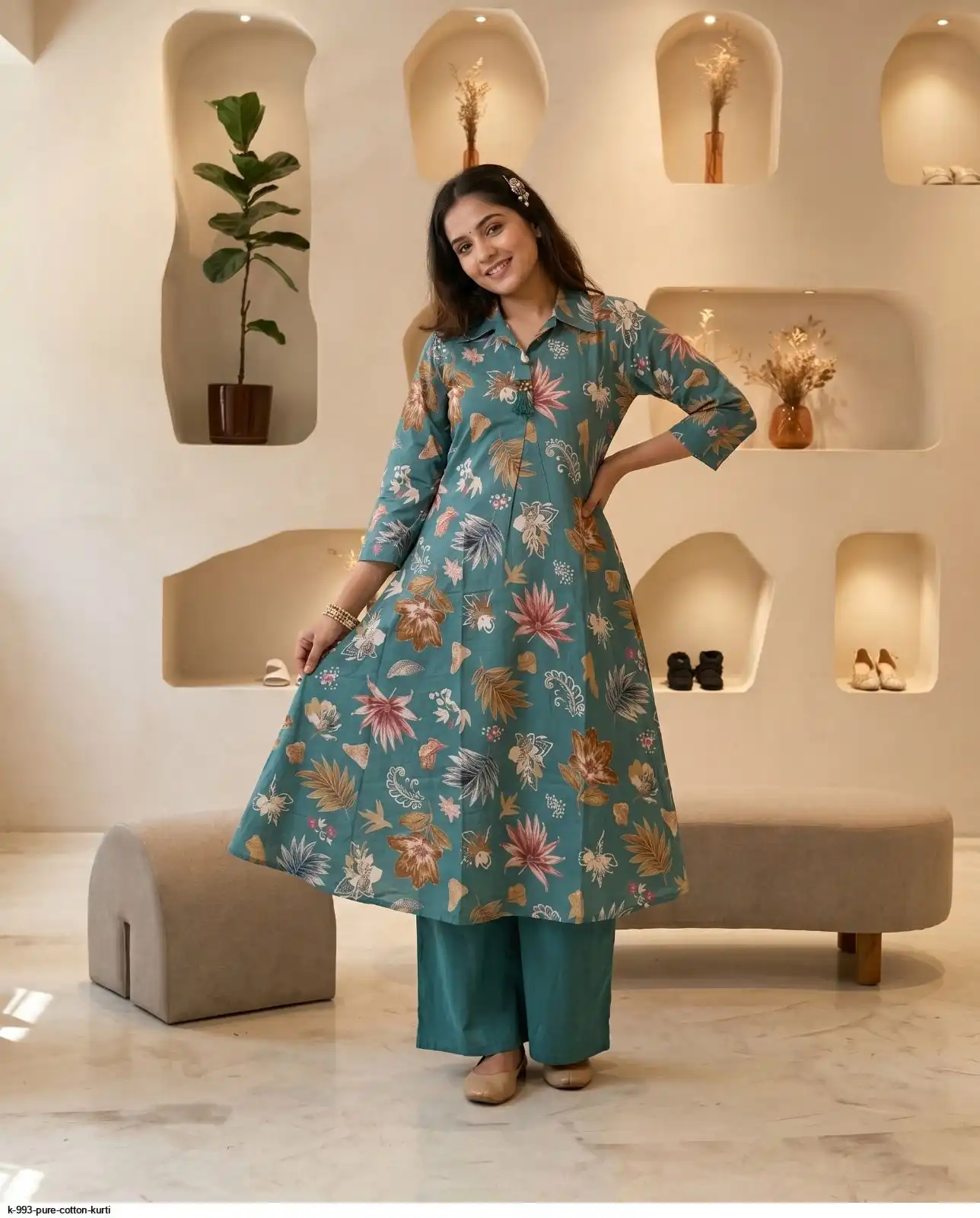 K 993 PURE COTTON KURTI K