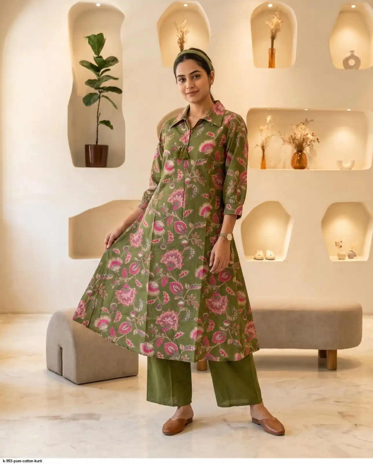 K 993 PURE COTTON KURTI M