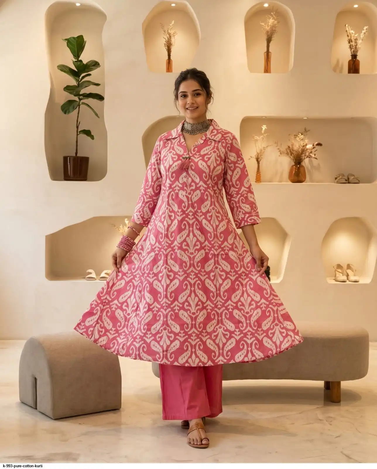 K 993 PURE COTTON KURTI O