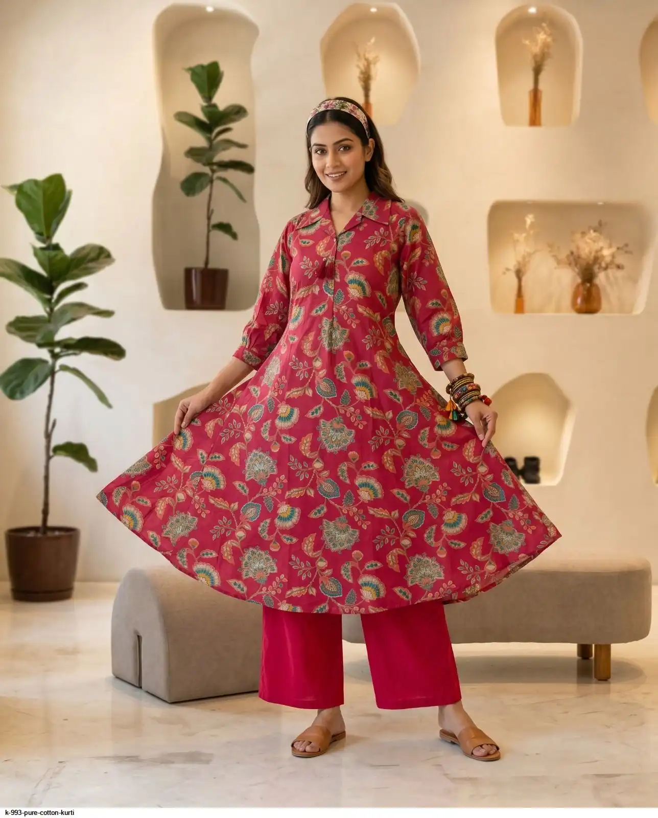 K 993 PURE COTTON KURTI N