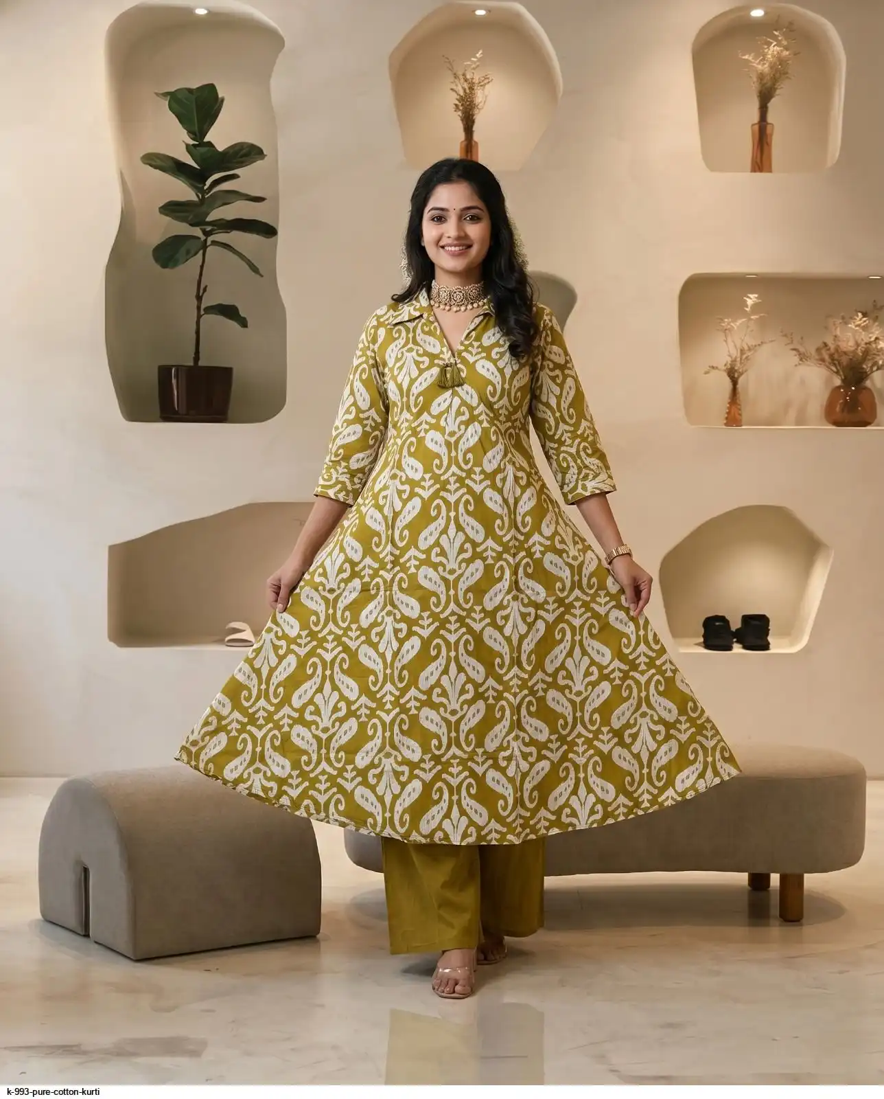 K 993 PURE COTTON KURTI P