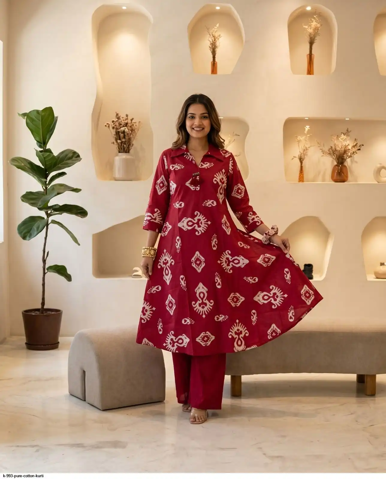 K 993 PURE COTTON KURTI R