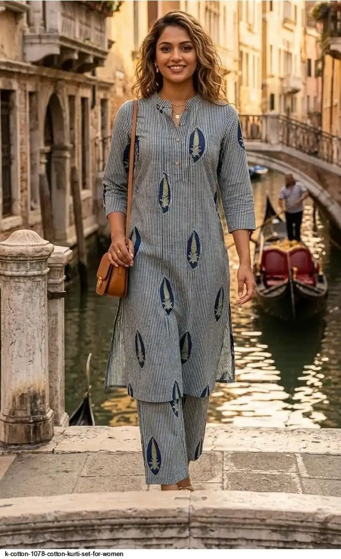 K COTTON 1078 COTTON KURTI SET FOR WOMEN 3