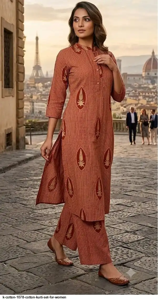 K COTTON 1078 COTTON KURTI SET FOR WOMEN 2