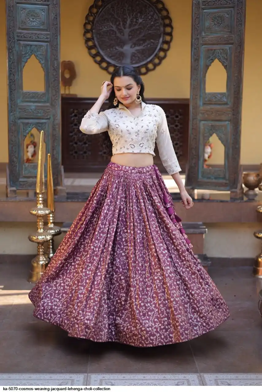 KA 5070 COSMOS WEAVING JACQUARD LEHENGA CHOLI COLLECTION A
