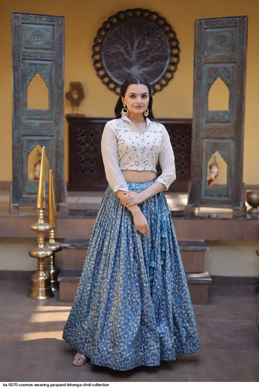 KA 5070 COSMOS WEAVING JACQUARD LEHENGA CHOLI COLLECTION B