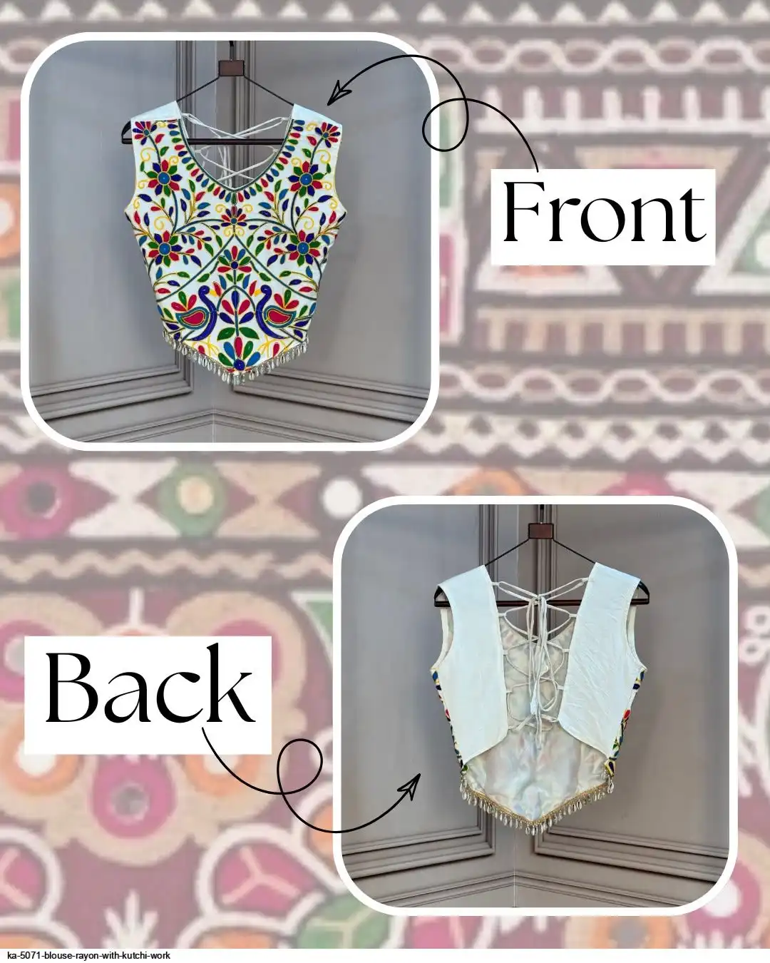 KA 5071 BLOUSE RAYON WITH KUTCHI WORK A
