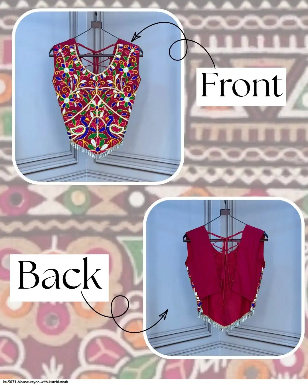 KA 5071 BLOUSE RAYON WITH KUTCHI WORK B