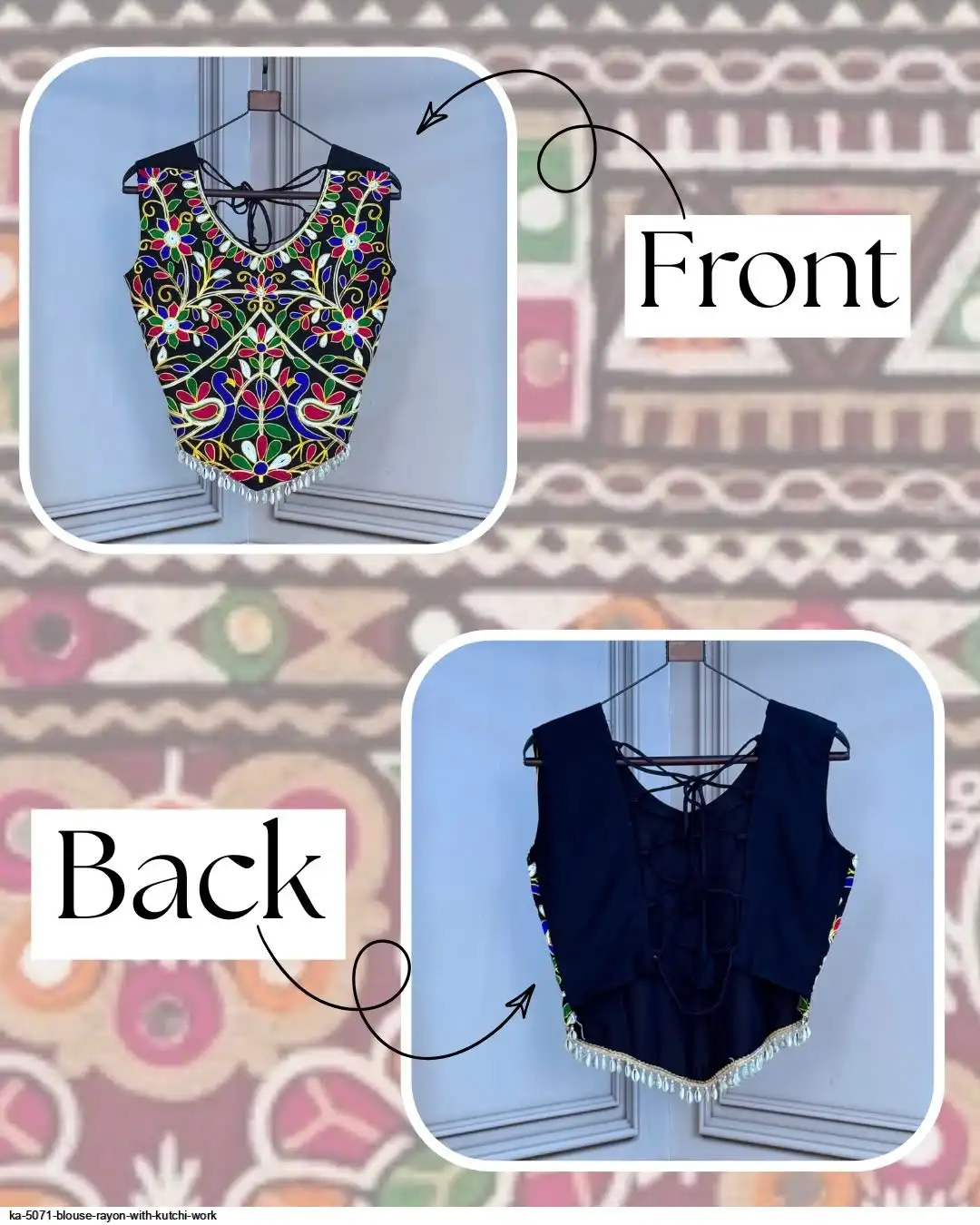 KA 5071 BLOUSE RAYON WITH KUTCHI WORK C