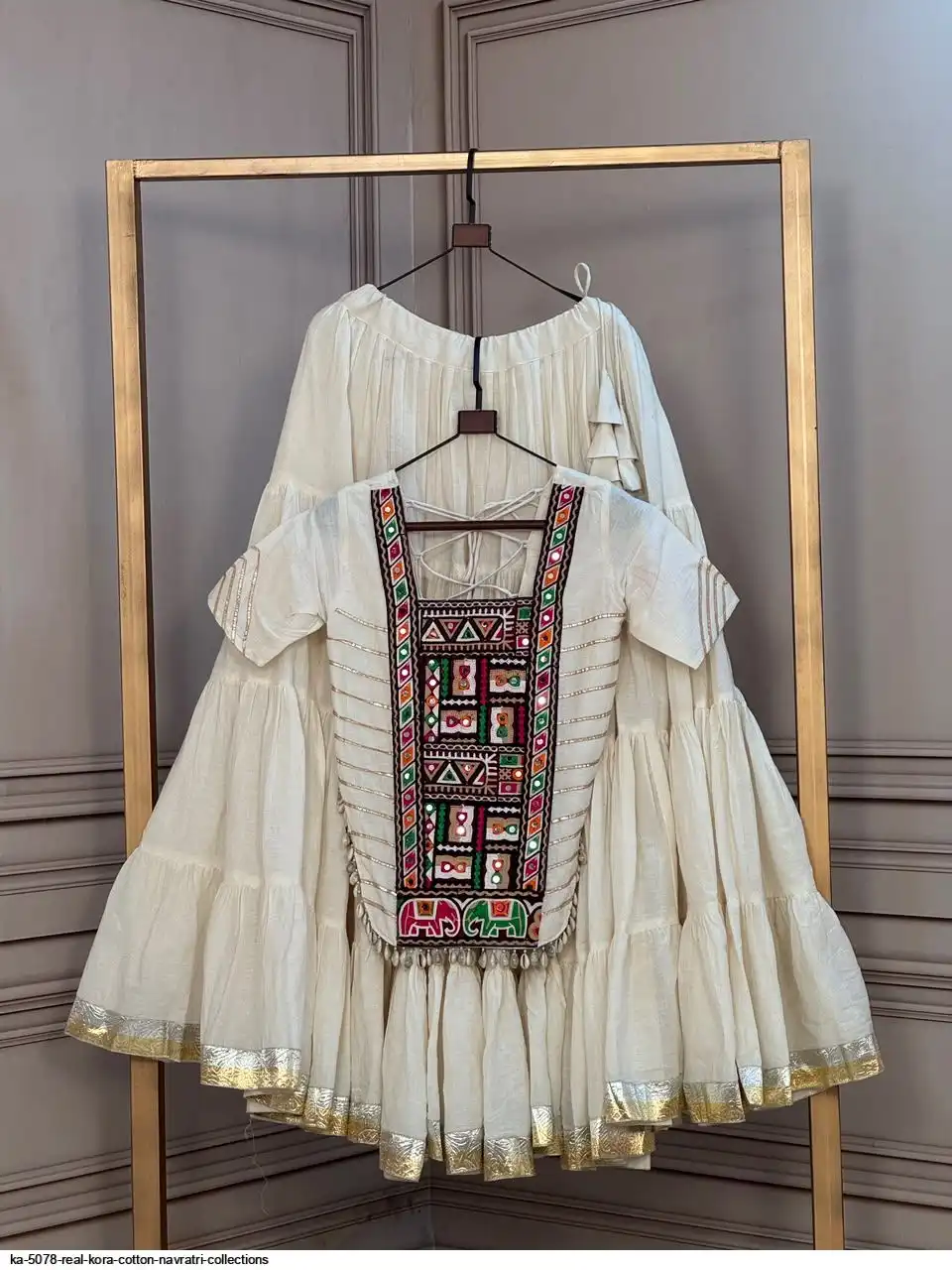 KA 5078 REAL KORA COTTON NAVRATRI COLLECTIONS D