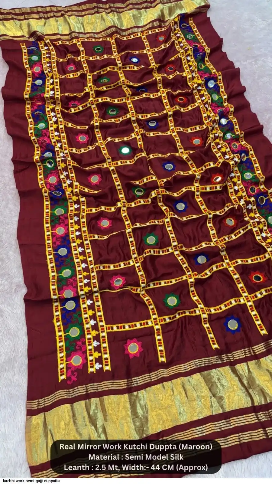 KACHHI WORK SEMI GAJJI DUPPATTA 6