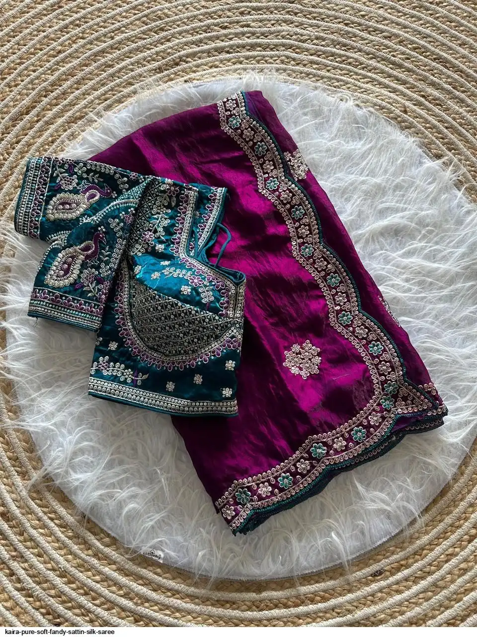 KAIRA PURE SOFT FANDY SATTIN SILK SAREE 5