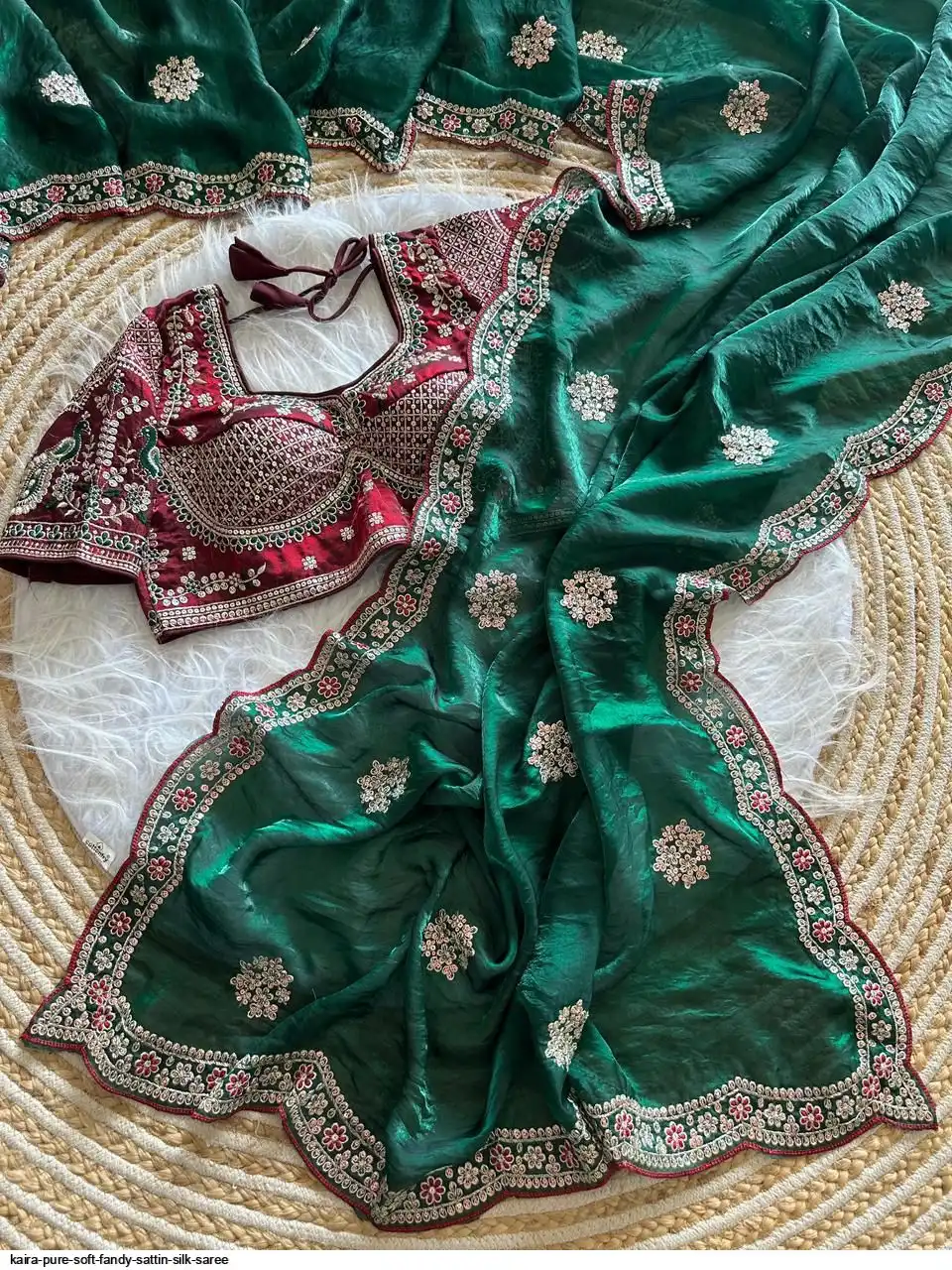 KAIRA PURE SOFT FANDY SATTIN SILK SAREE 6