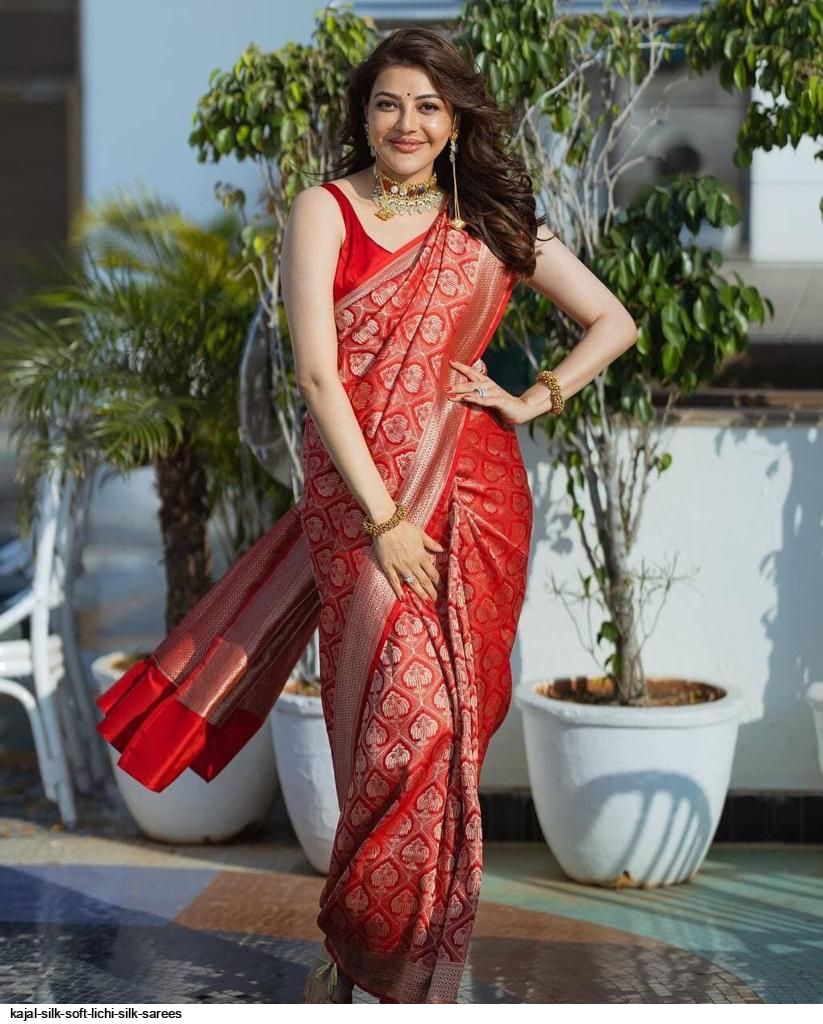 KAJAL SILK SOFT LICHI SILK SAREES