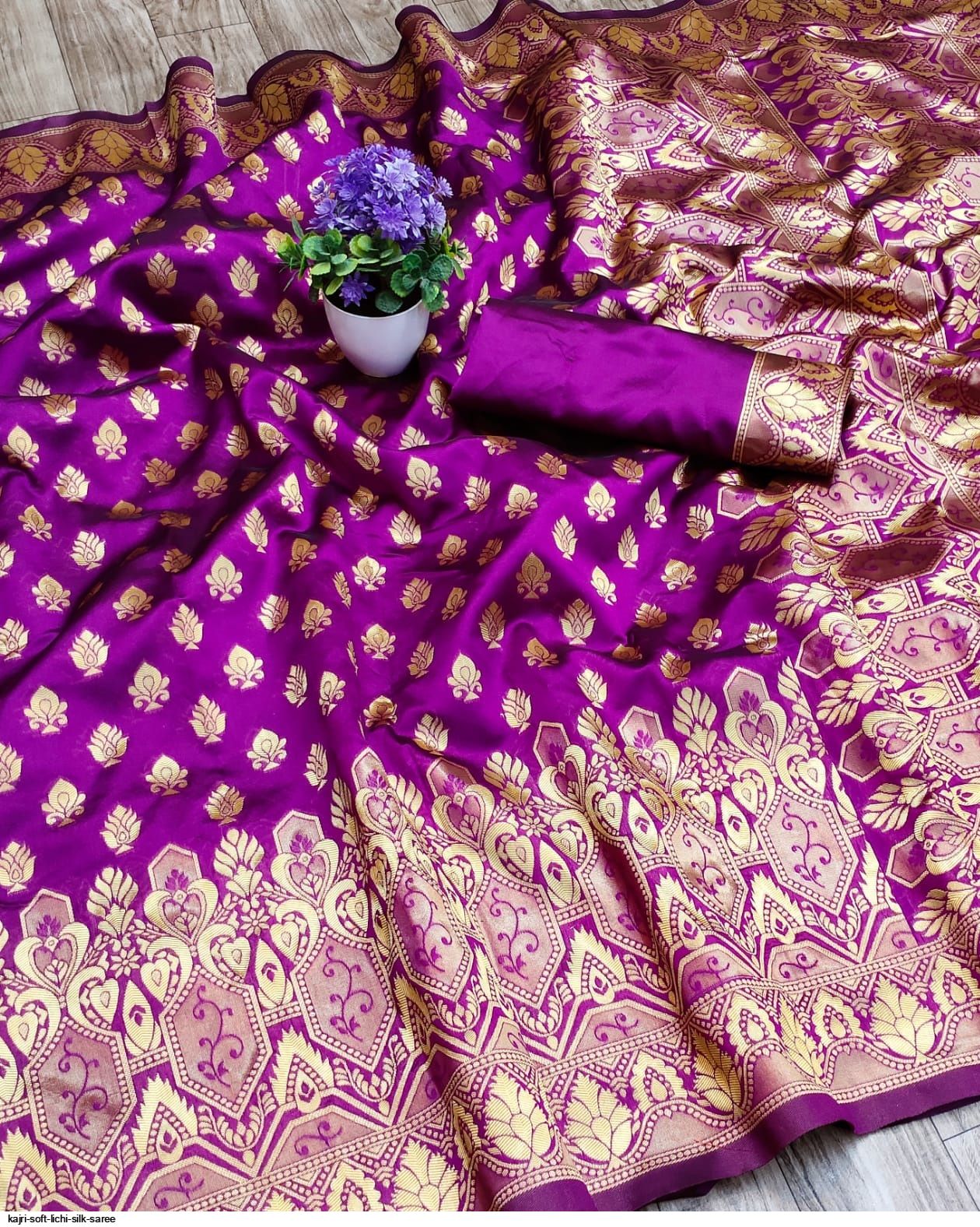 KAJRI SOFT LICHI SILK SAREE B