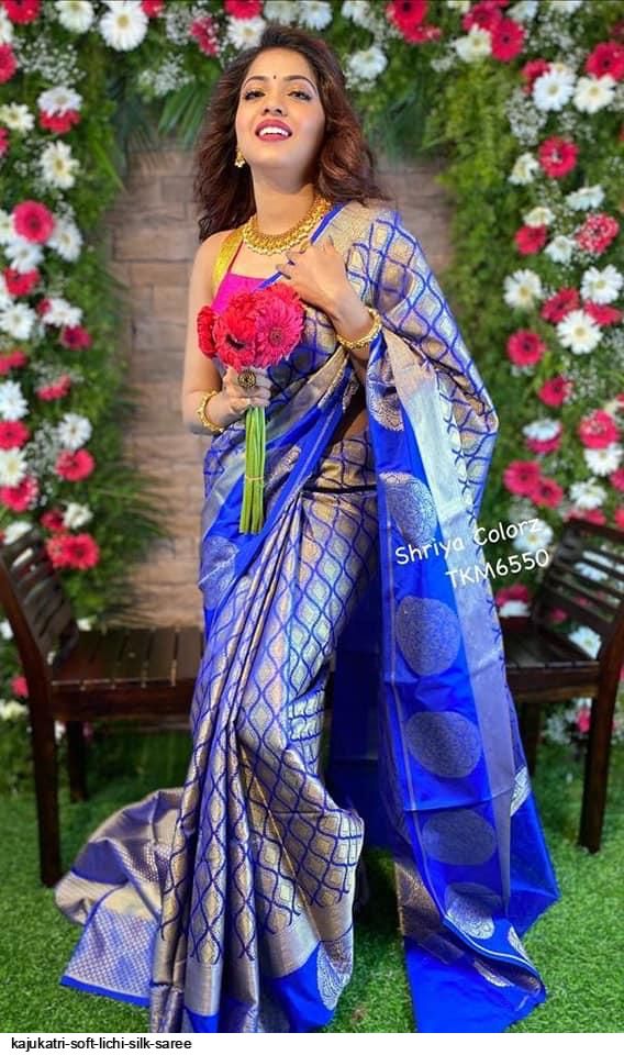 KAJUKATRI SOFT LICHI SILK SAREE A