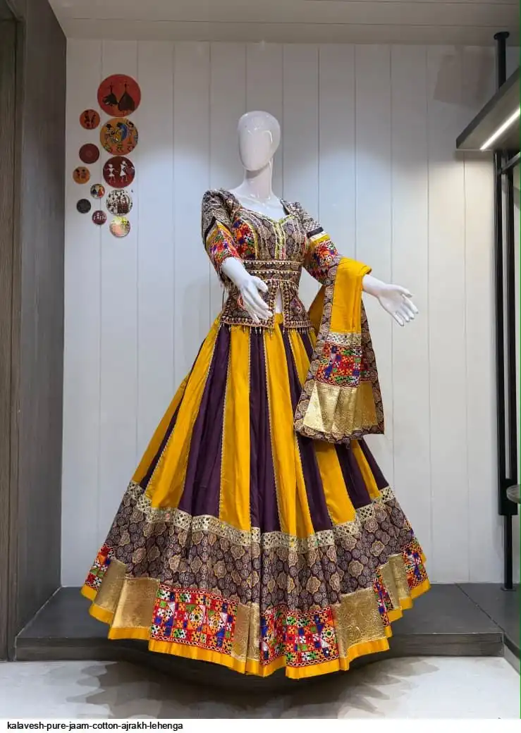 KALAVESH PURE JAAM COTTON AJRAKH LEHENGA 2