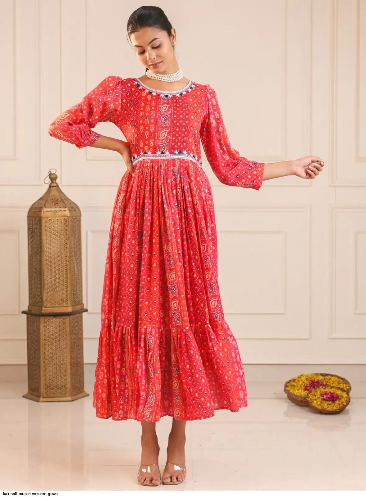 KALI SOFT MUSLIN WESTERN GOWN