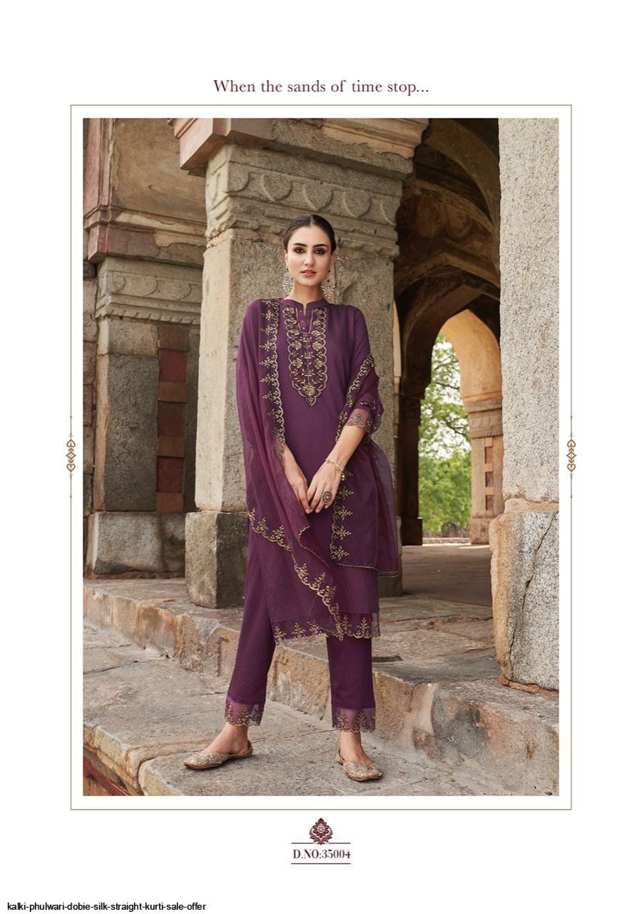 KALKI PHULWARI DOBIE SILK STRAIGHT KURTi sale offer