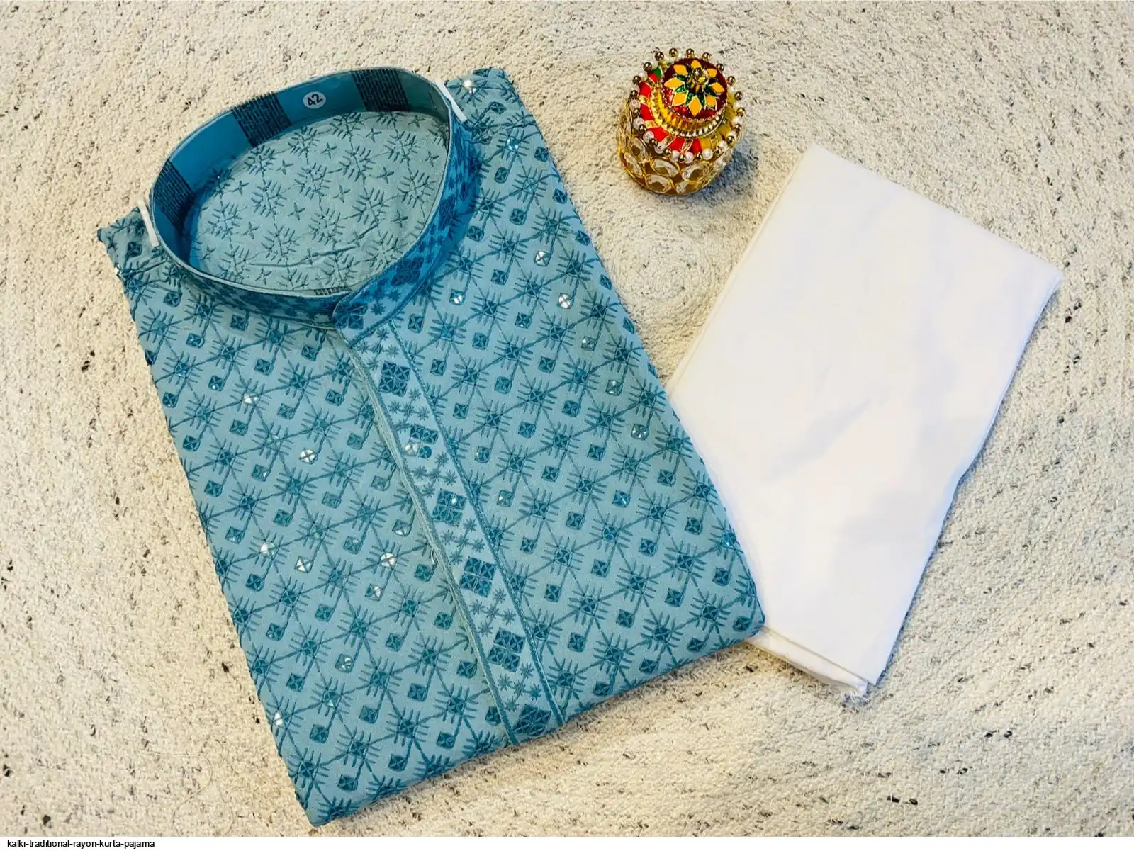 KALKI TRADITIONAL RAYON KURTA PAJAMA C