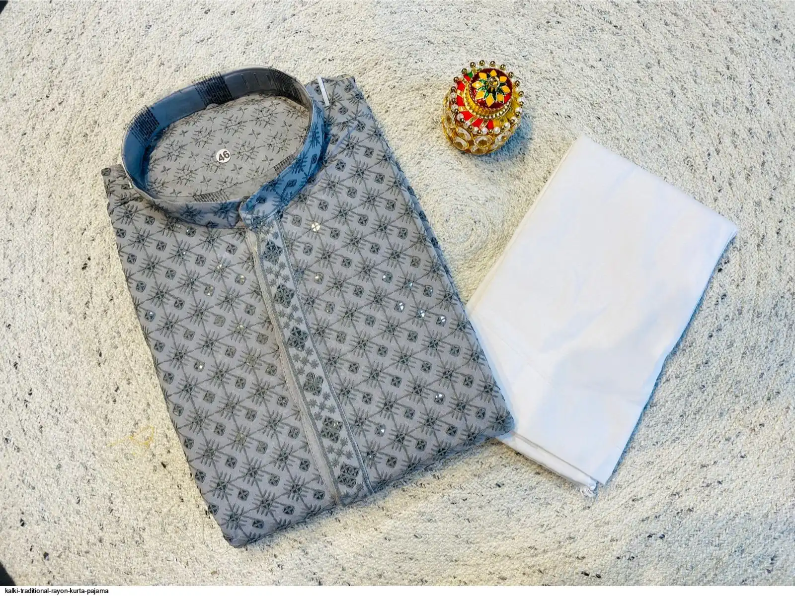 KALKI TRADITIONAL RAYON KURTA PAJAMA D