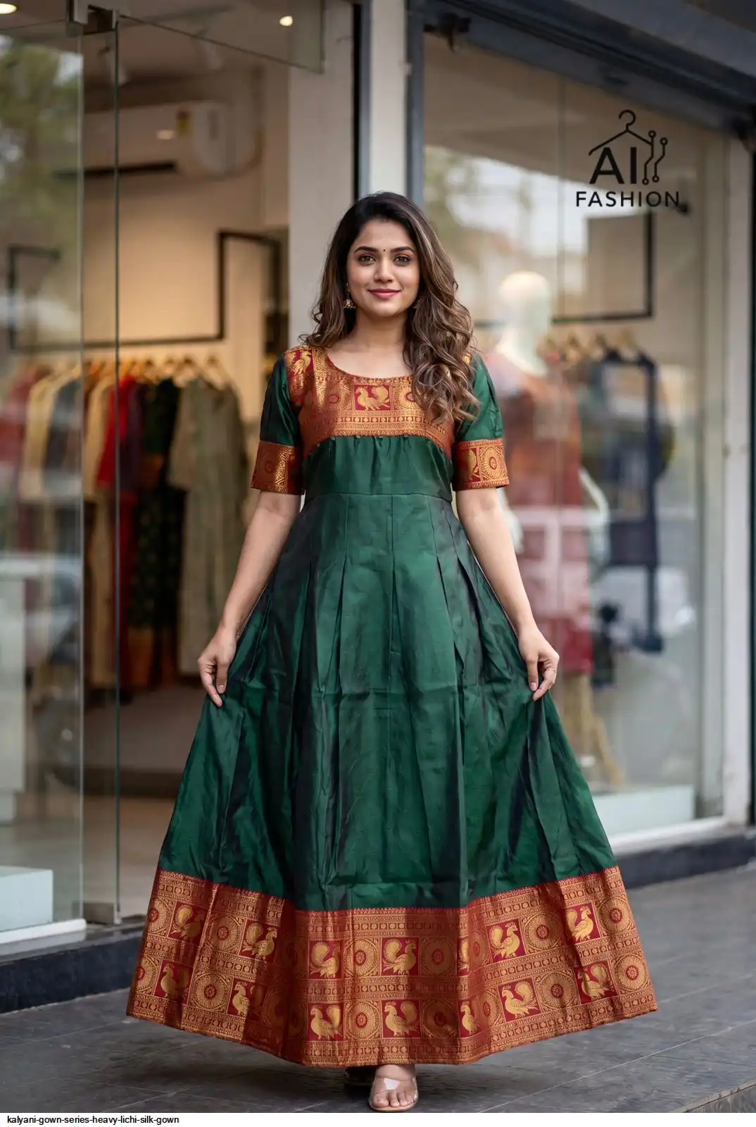 KALYANI GOWN SERIES HEAVY LICHI SILK GOWN D