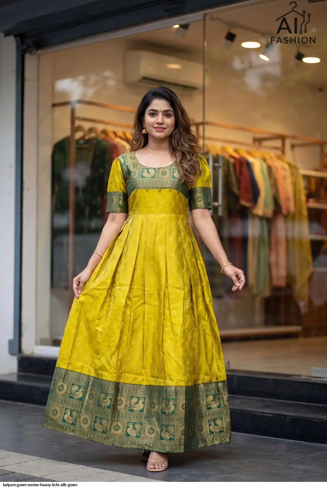 KALYANI GOWN SERIES HEAVY LICHI SILK GOWN F