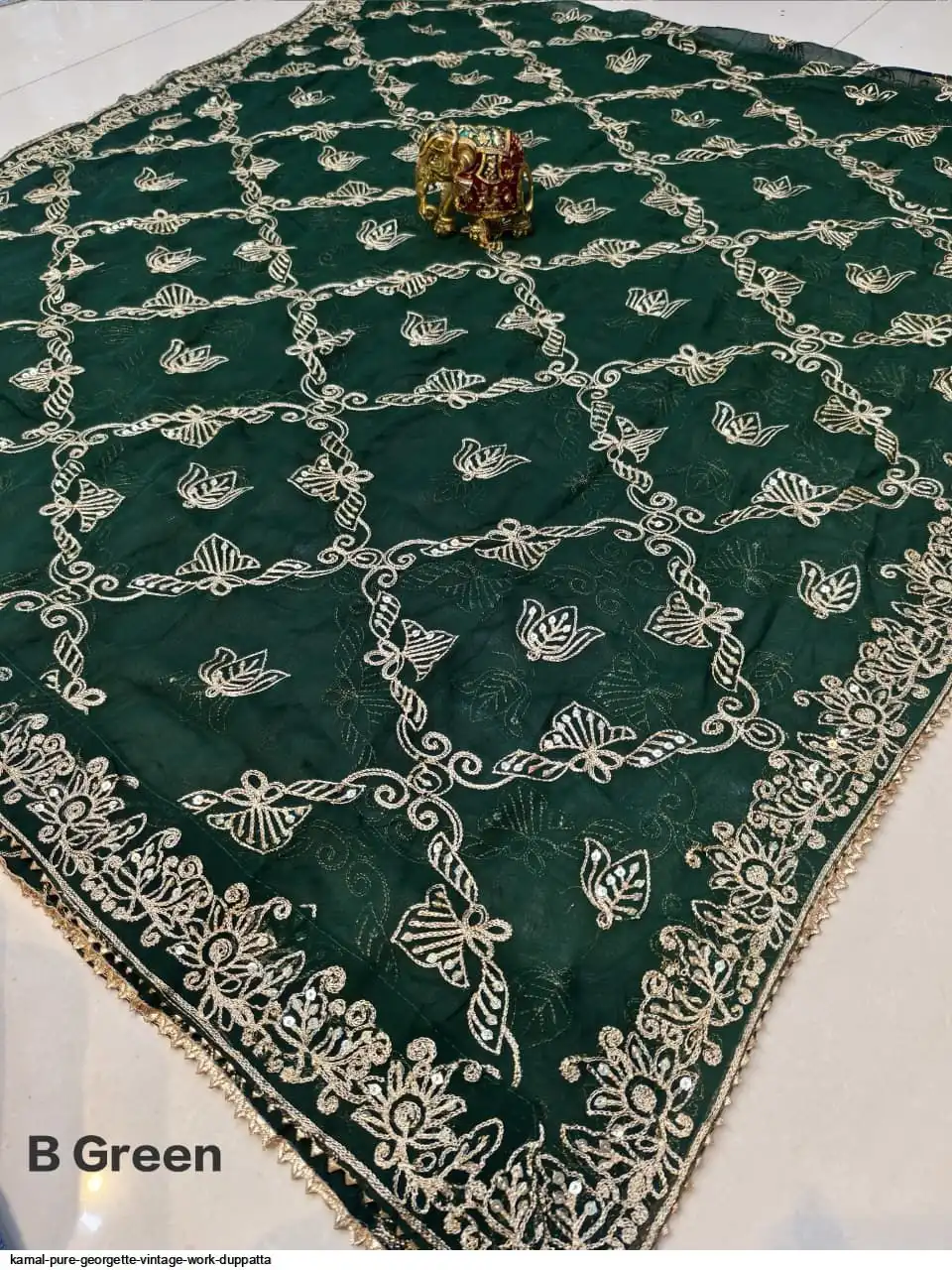 KAMAL PURE GEORGETTE VINTAGE WORK DUPPATTA 2