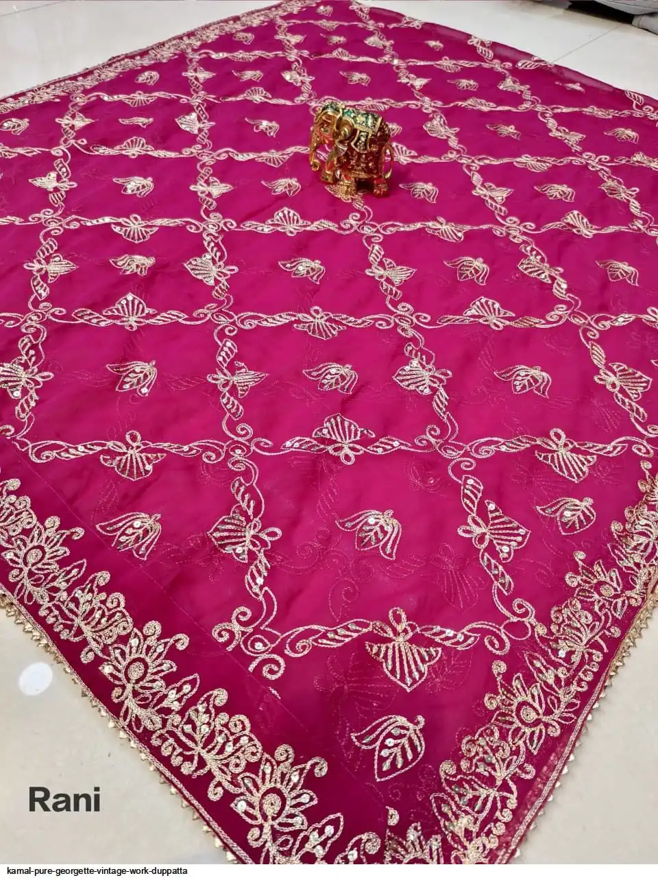 KAMAL PURE GEORGETTE VINTAGE WORK DUPPATTA 3