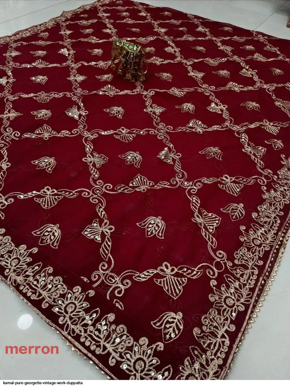 KAMAL PURE GEORGETTE VINTAGE WORK DUPPATTA 6